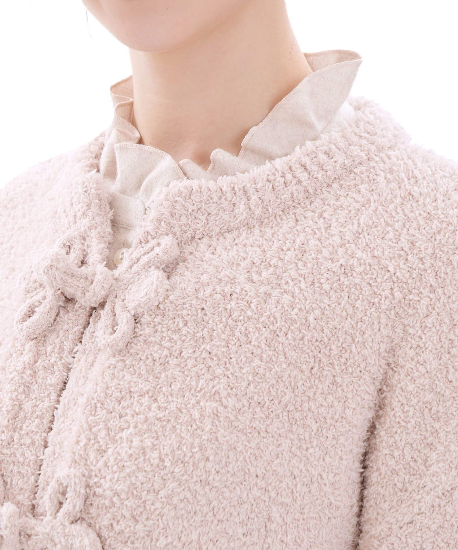 モールニットノエルリュバンカーディガン_パジャマ&ルームウェア-トップス-カーディガン・ガウン_ベージュ_3