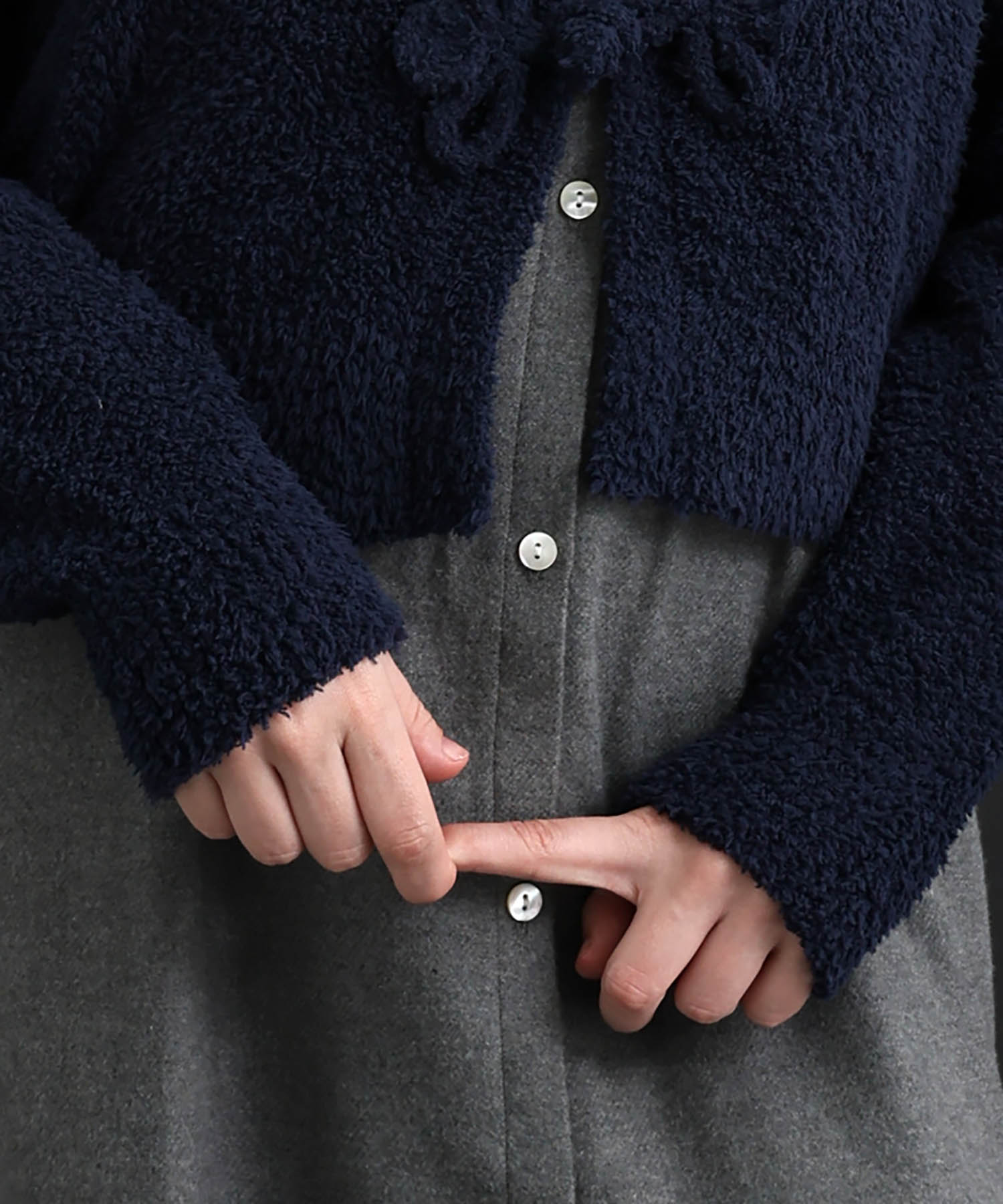 モールニットノエルリュバンカーディガン_パジャマ&ルームウェア-トップス-カーディガン・ガウン_ネイビー_5