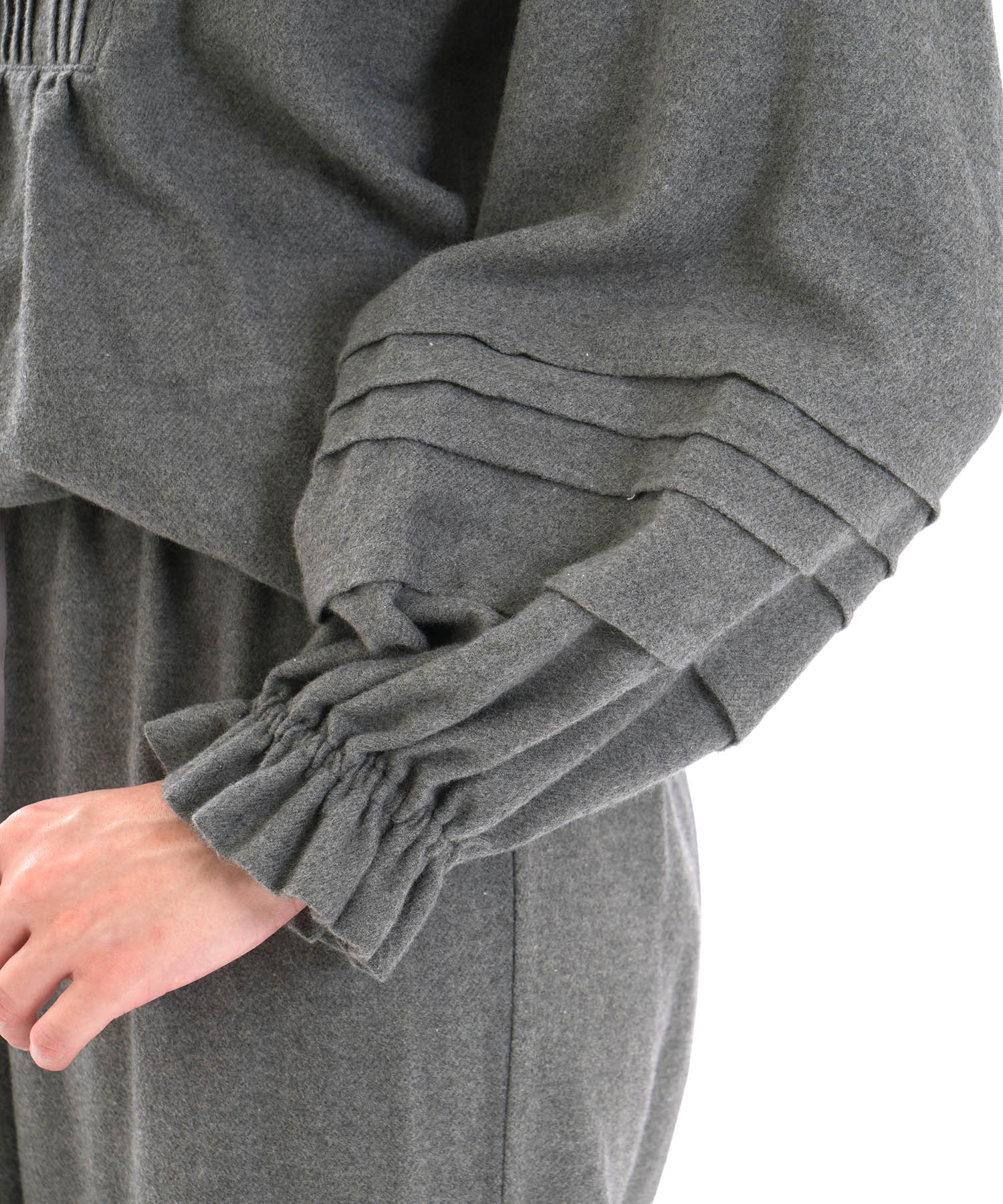 コットンフランネルシュクレフリルパジャマ_パジャマ&ルームウェア-セットアップ_チャコールグレー_4