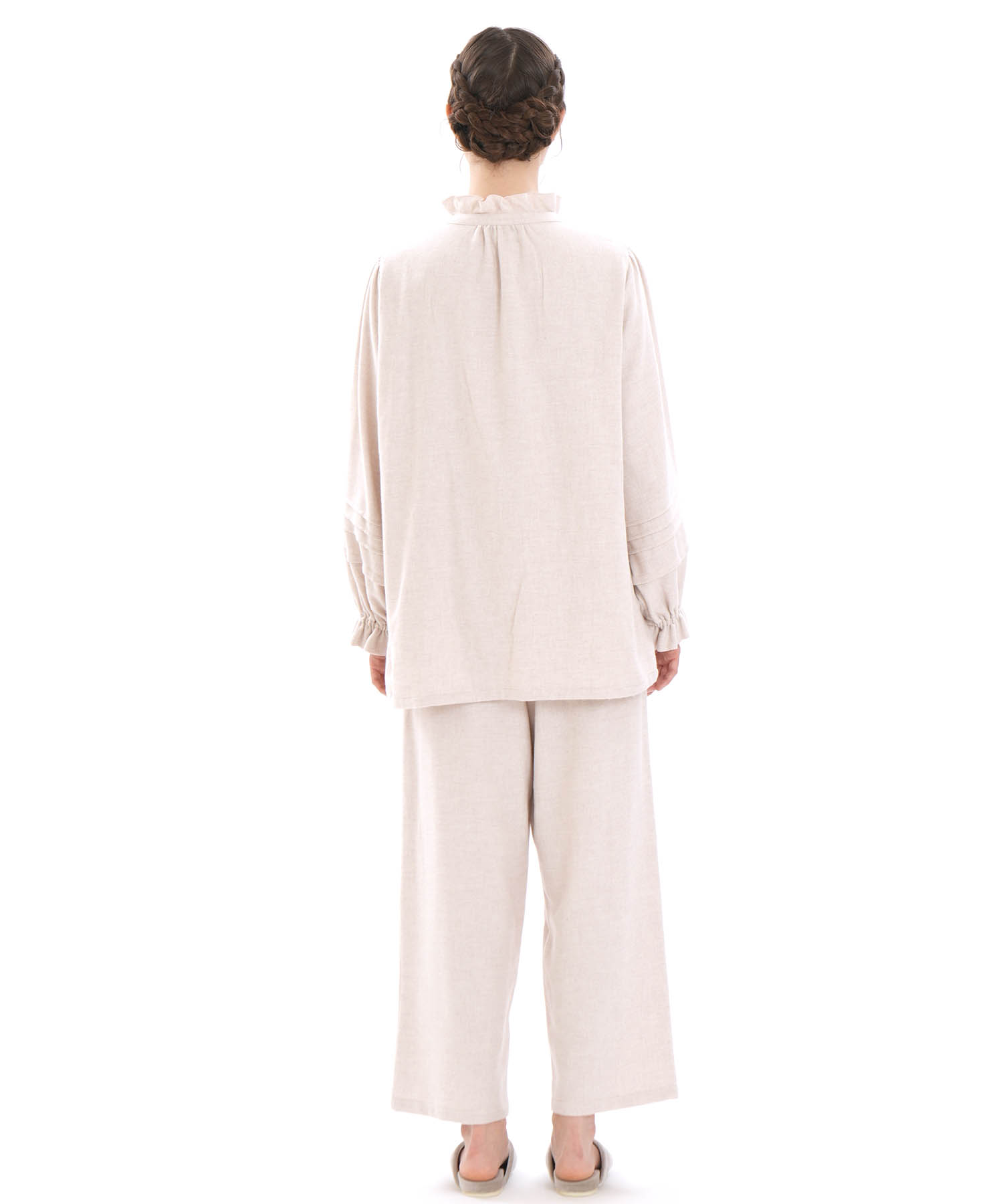 コットンフランネルシュクレフリルパジャマ_パジャマ&ルームウェア-セットアップ_アイボリー_7