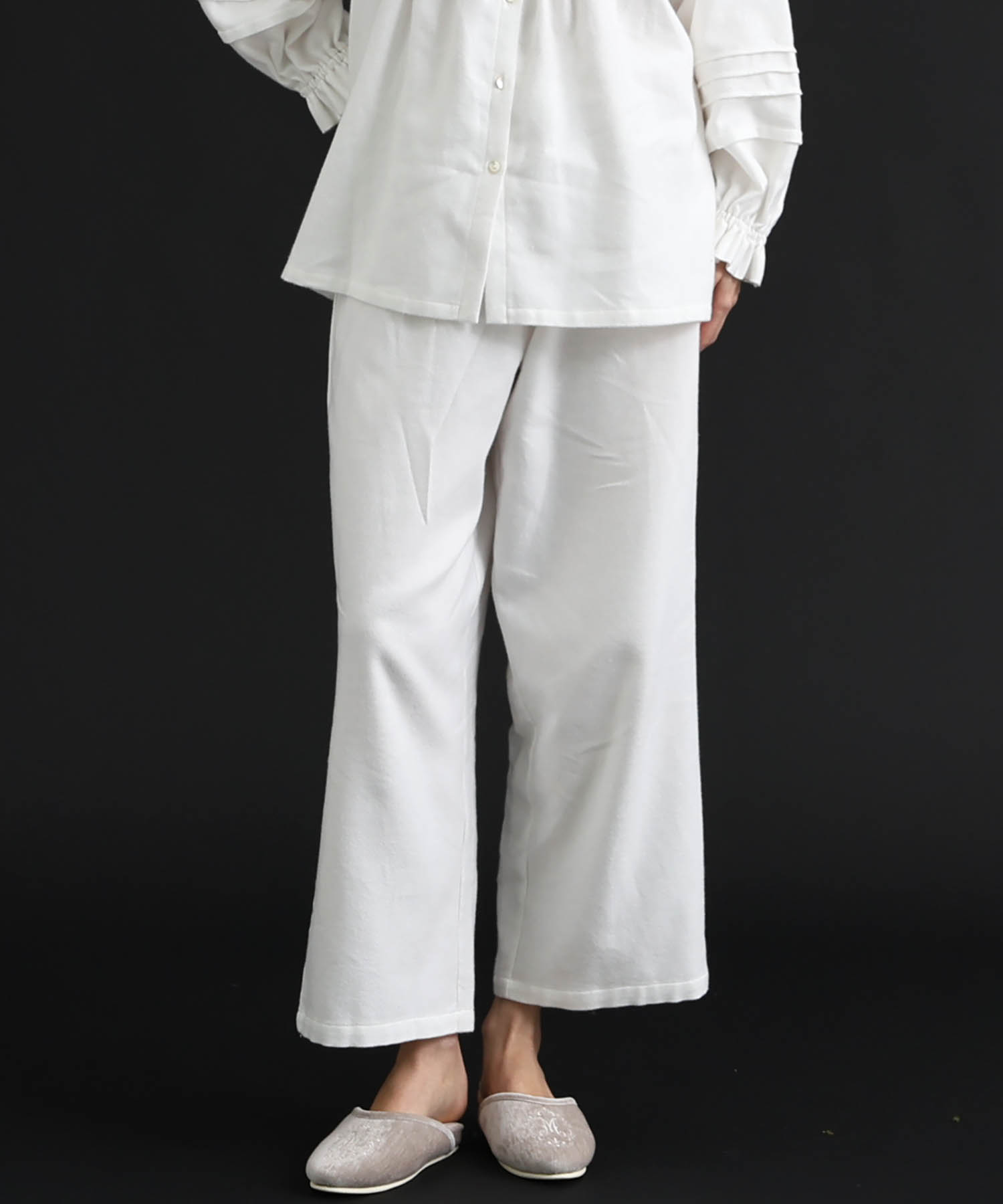 コットンフランネルシュクレフリルパジャマ_パジャマ&ルームウェア-セットアップ_ホワイト_5