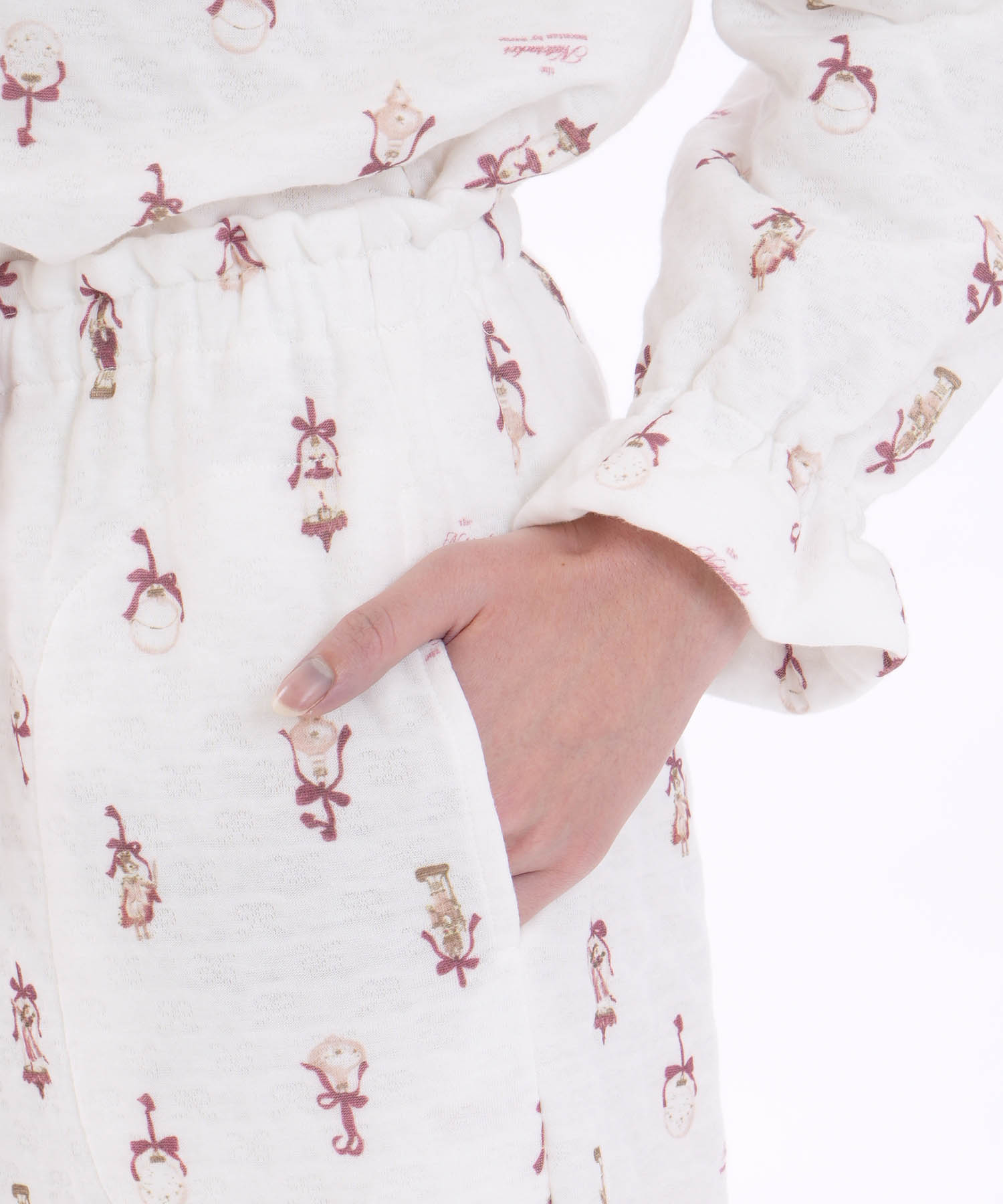 裏綿接結(綿入り)くるみ割り人形フリルパジャマ_パジャマ&ルームウェア-セットアップ_アイボリー_4