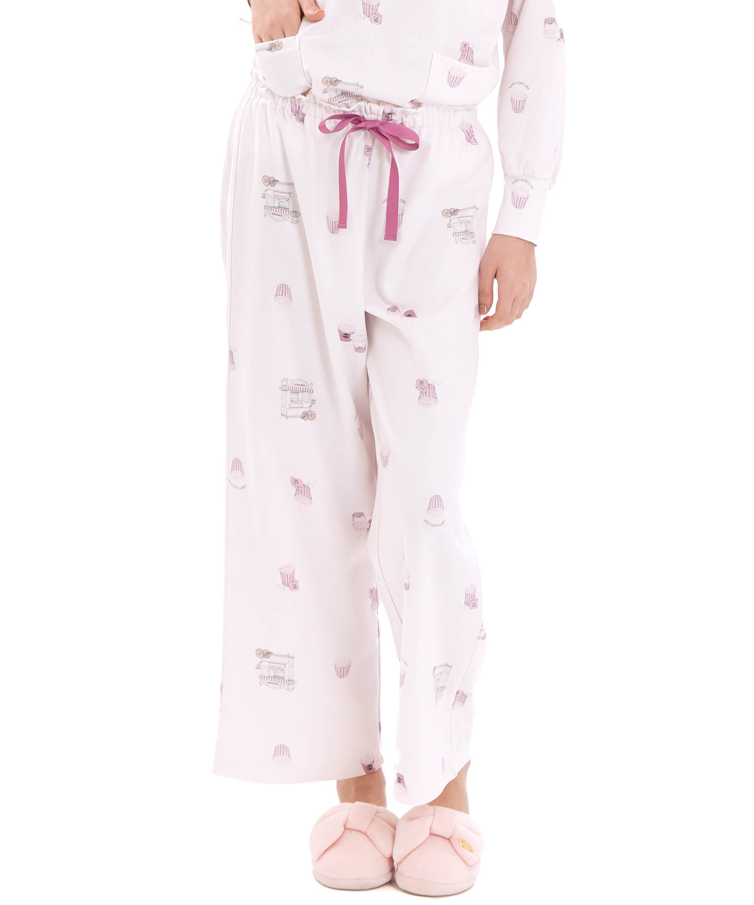 エアーニットハッピーポップコーンセットアップ_パジャマ&ルームウェア-セットアップ_ピンク_5