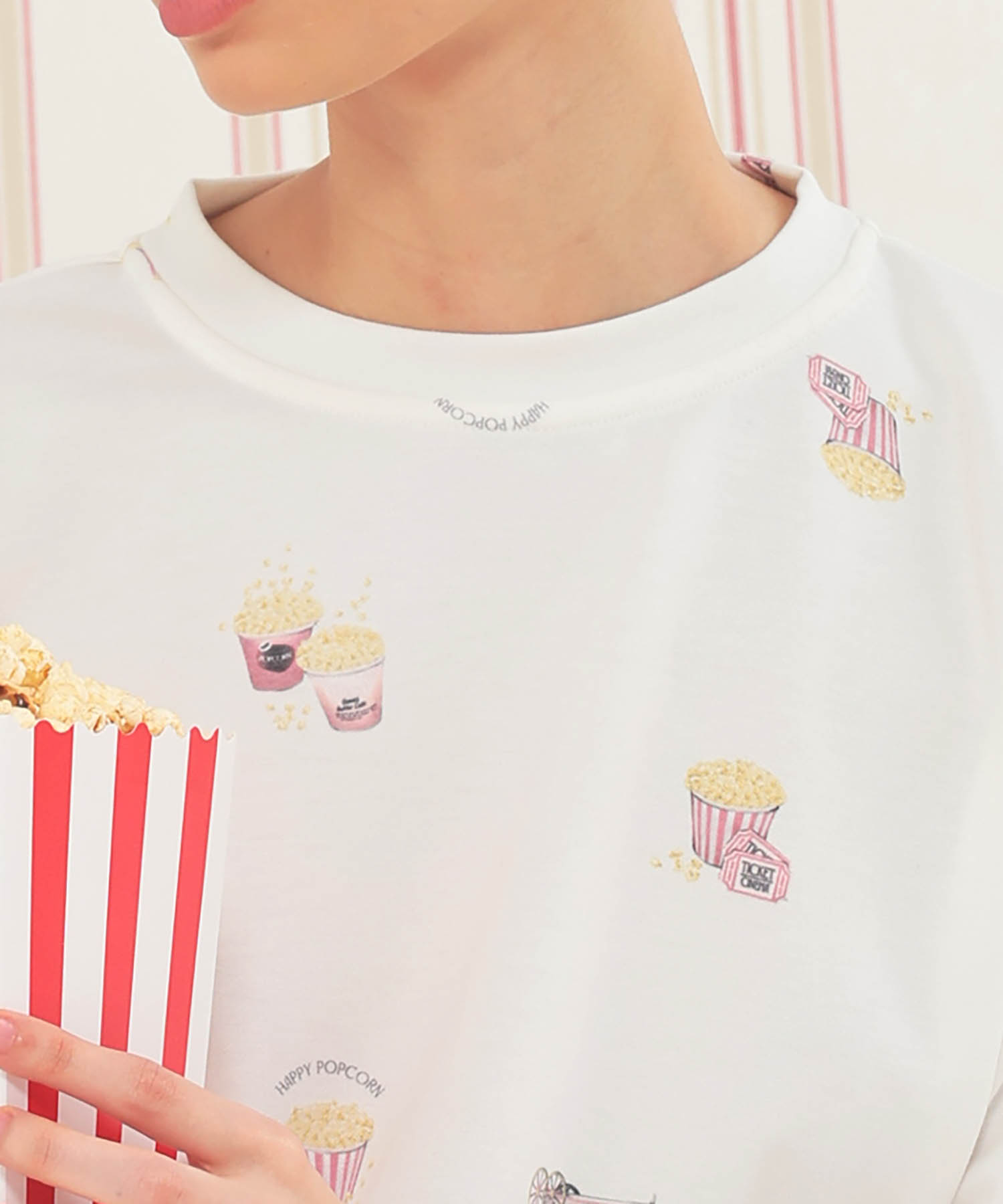 エアーニットハッピーポップコーンセットアップ_パジャマ&ルームウェア-セットアップ_ホワイト_3