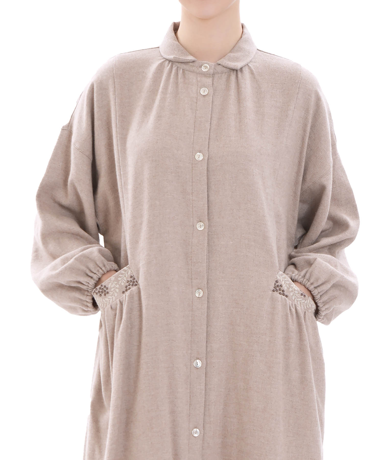 コットンフランネルウインターベリーワンピース_パジャマ&ルームウェア-ワンピース・ネグリジェ_ブラウン_0