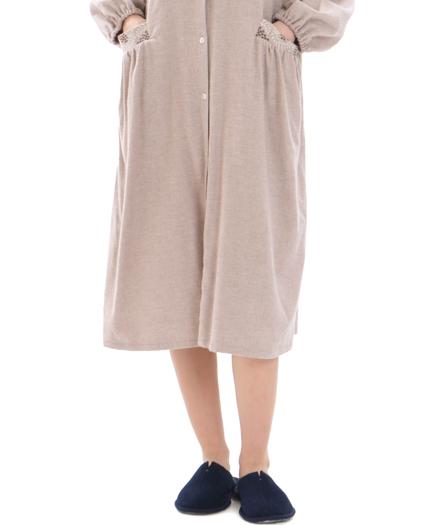 コットンフランネルウインターベリーワンピース_パジャマ&ルームウェア-ワンピース・ネグリジェ_ブラウン_5