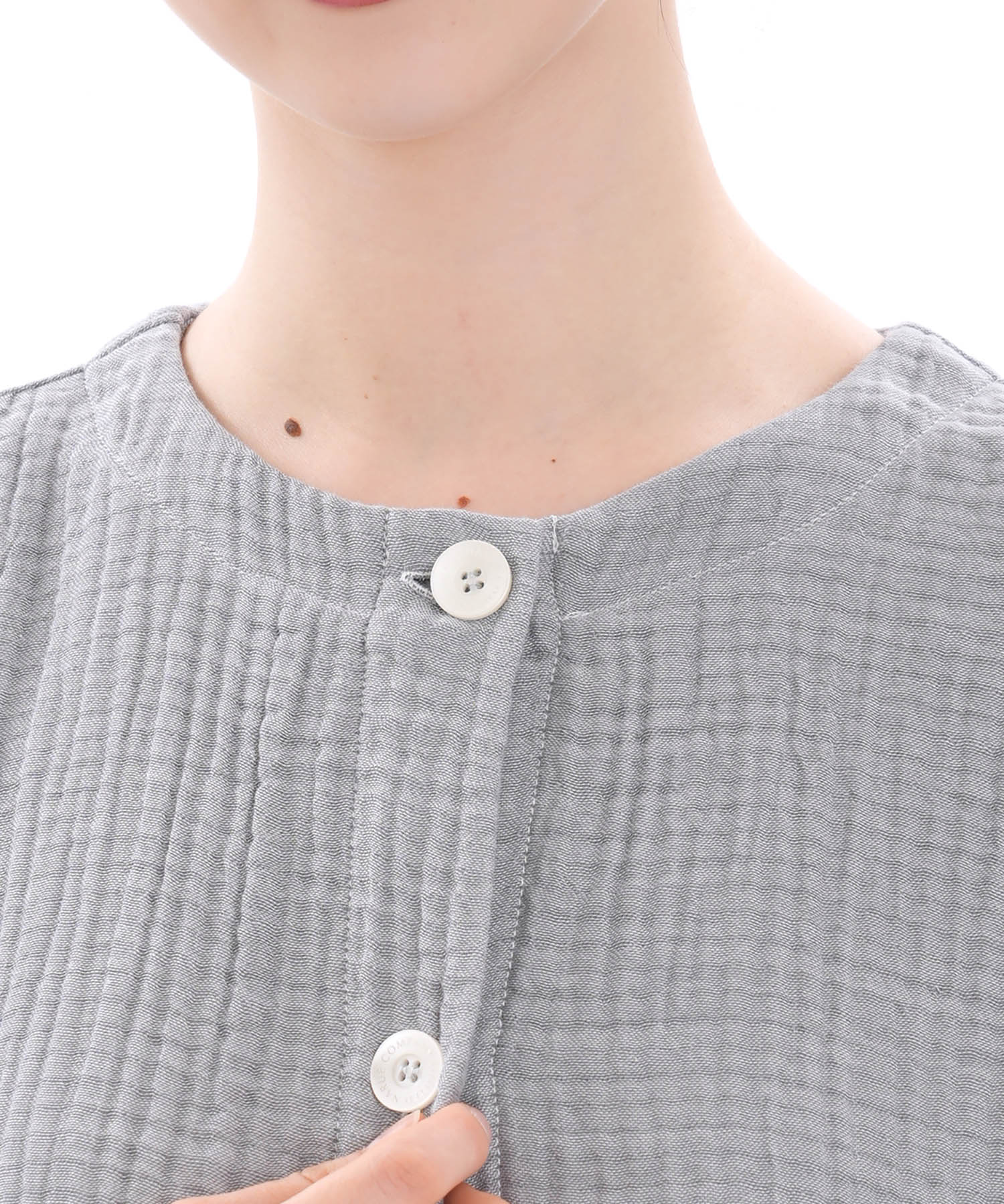 シュークリームガーゼ(R)4+ソリッドカラーワンピース_パジャマ&ルームウェア-ワンピース・ネグリジェ_グレー_3