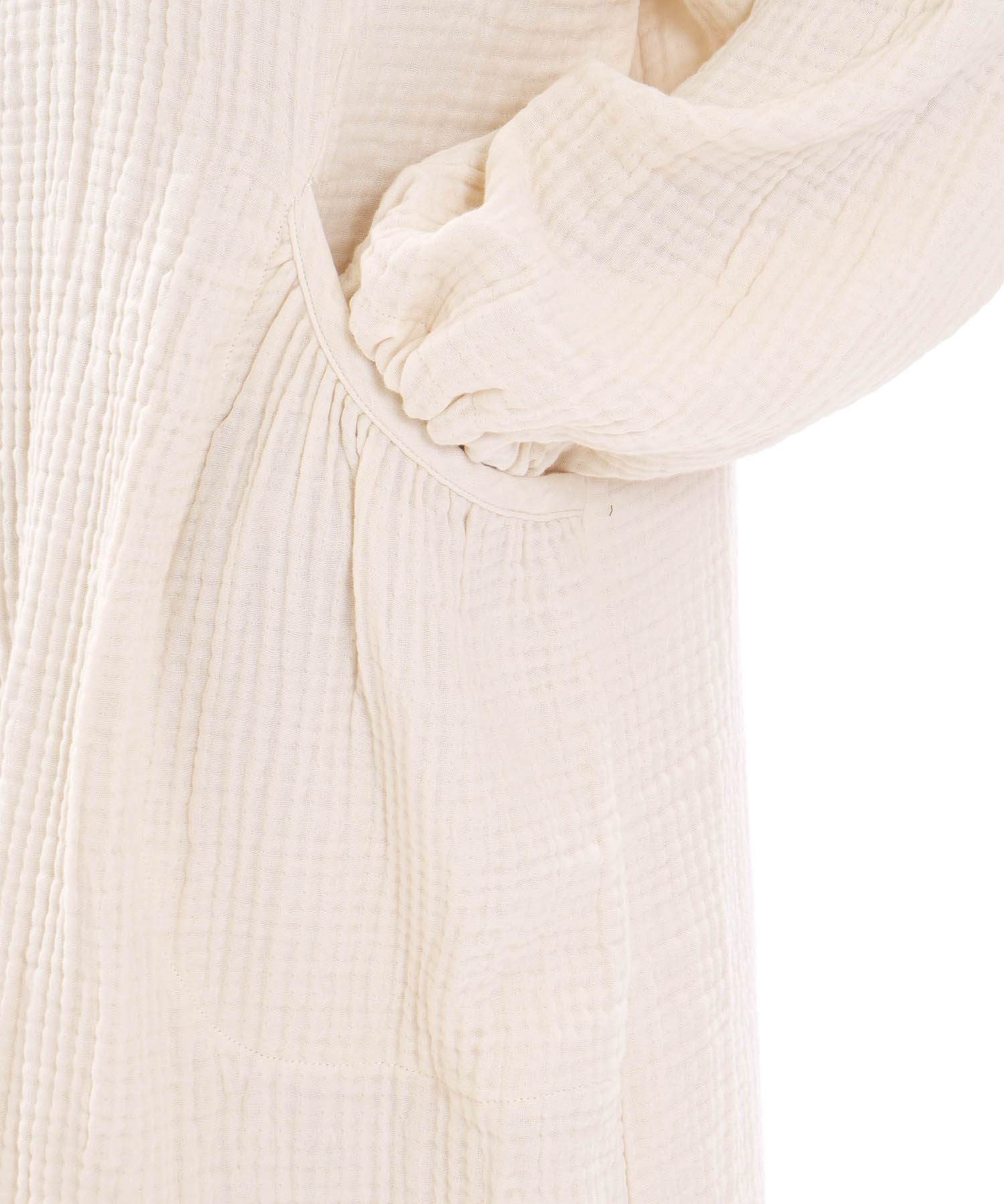 シュークリームガーゼ(R)4+ソリッドカラーワンピース_パジャマ&ルームウェア-ワンピース・ネグリジェ_アイボリー_5