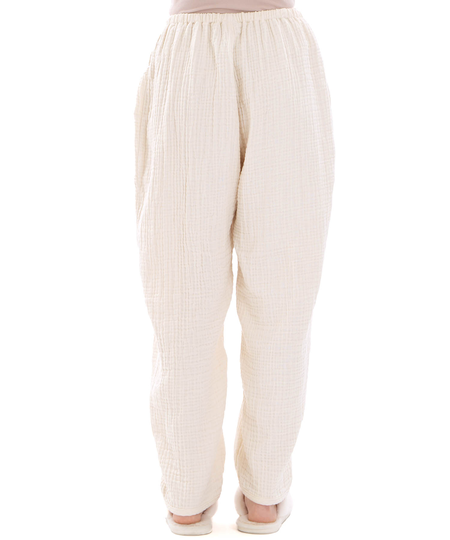 シュークリームガーゼ(R)4+ソリッドカラーパンツ_パジャマ&ルームウェア-ボトムス_アイボリー_4