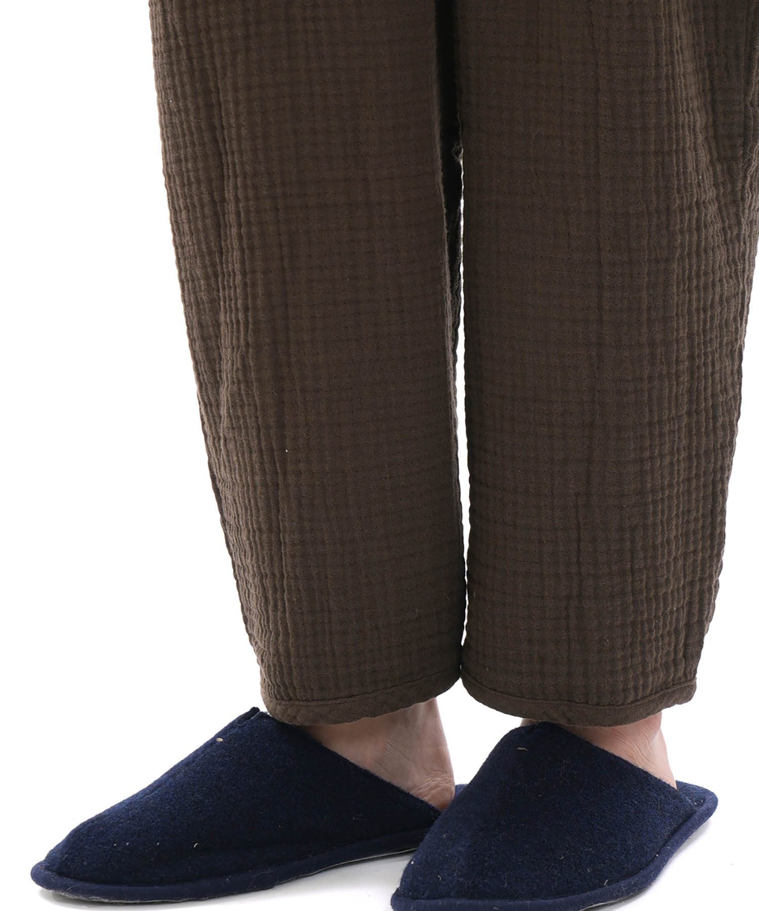 シュークリームガーゼ(R)4+ソリッドカラーパンツ_パジャマ&ルームウェア-ボトムス_ブラウン_3