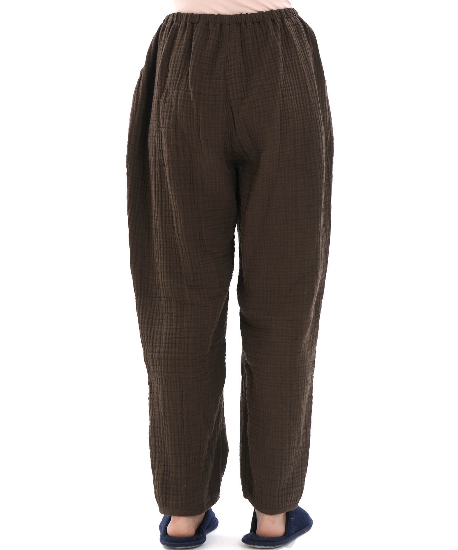 シュークリームガーゼ(R)4+ソリッドカラーパンツ_パジャマ&ルームウェア-ボトムス_ブラウン_4