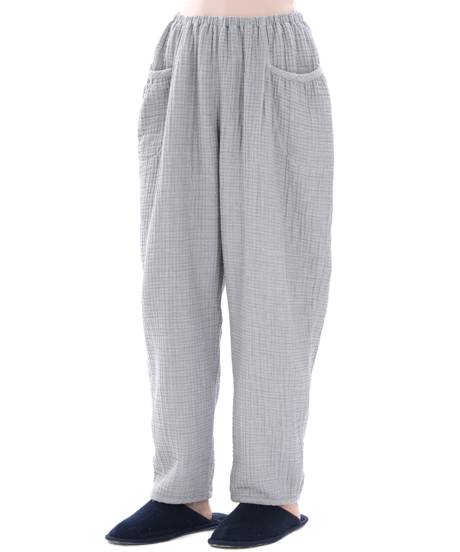シュークリームガーゼ(R)4+ソリッドカラーパンツ_パジャマ&ルームウェア-ボトムス_グレー_1
