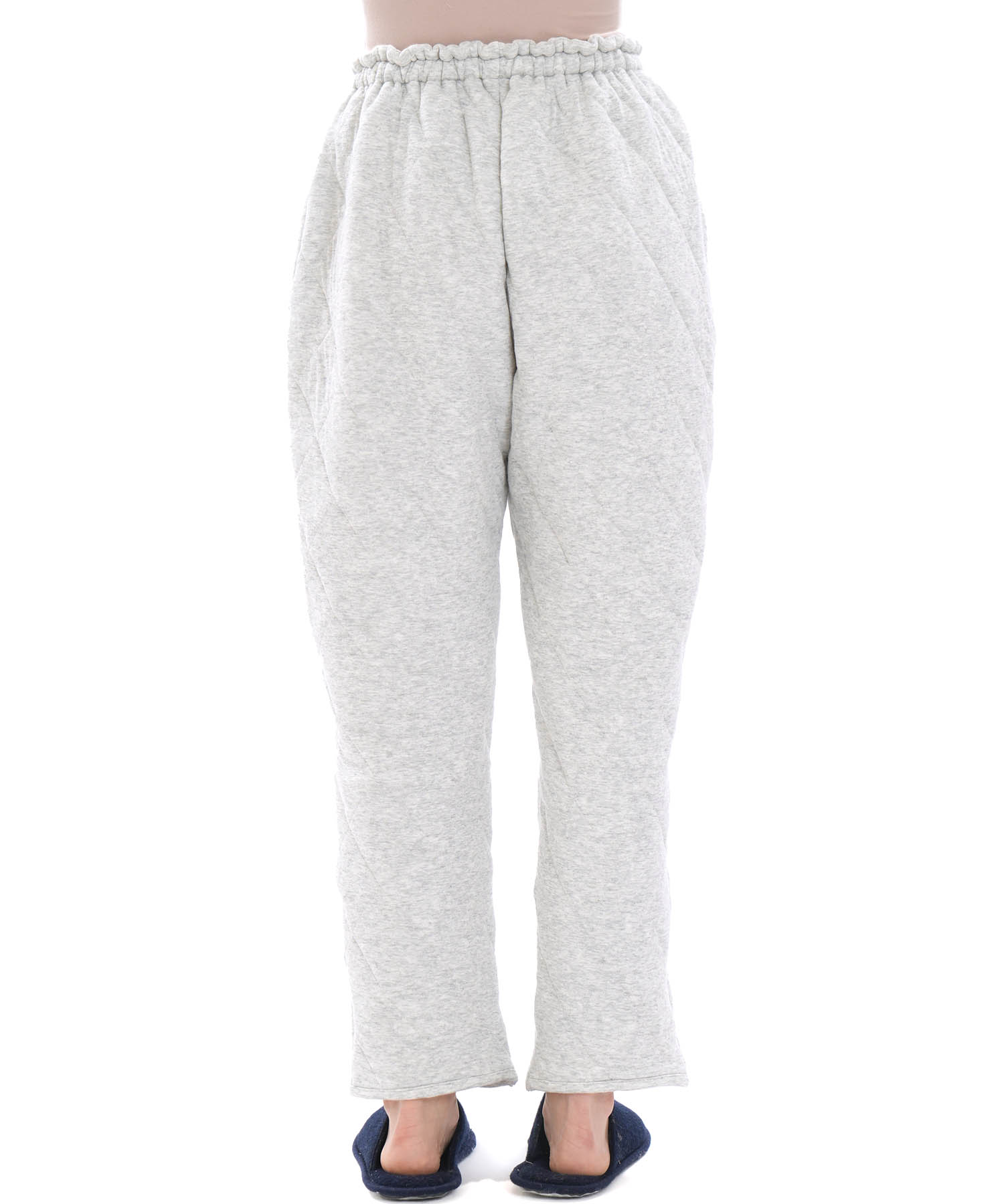 コットン接結(綿入り)厚手キルトボトムス_パジャマ&ルームウェア-ボトムス_グレー_5