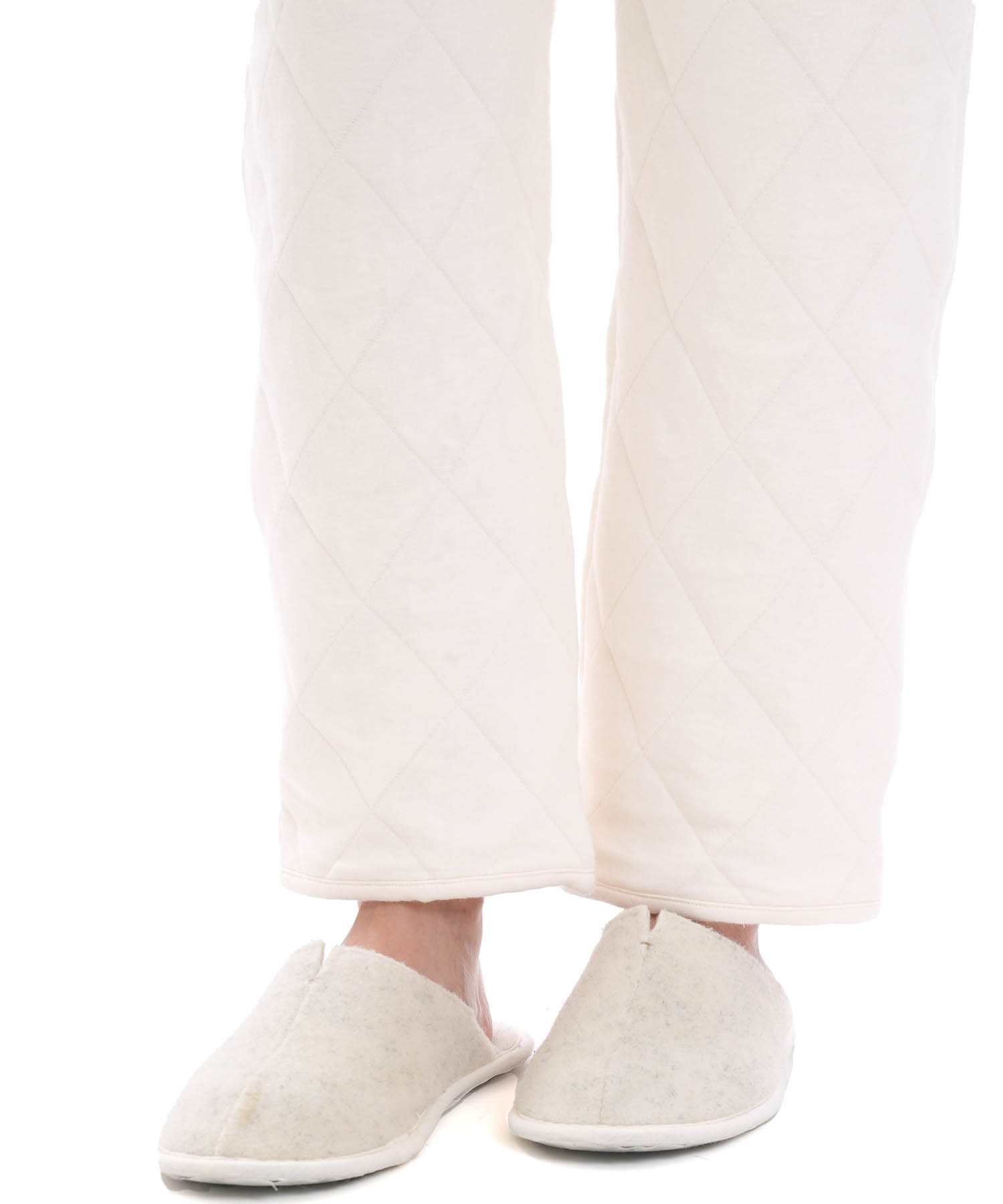 コットン接結(綿入り)厚手キルトボトムス_パジャマ&ルームウェア-ボトムス_アイボリー_4