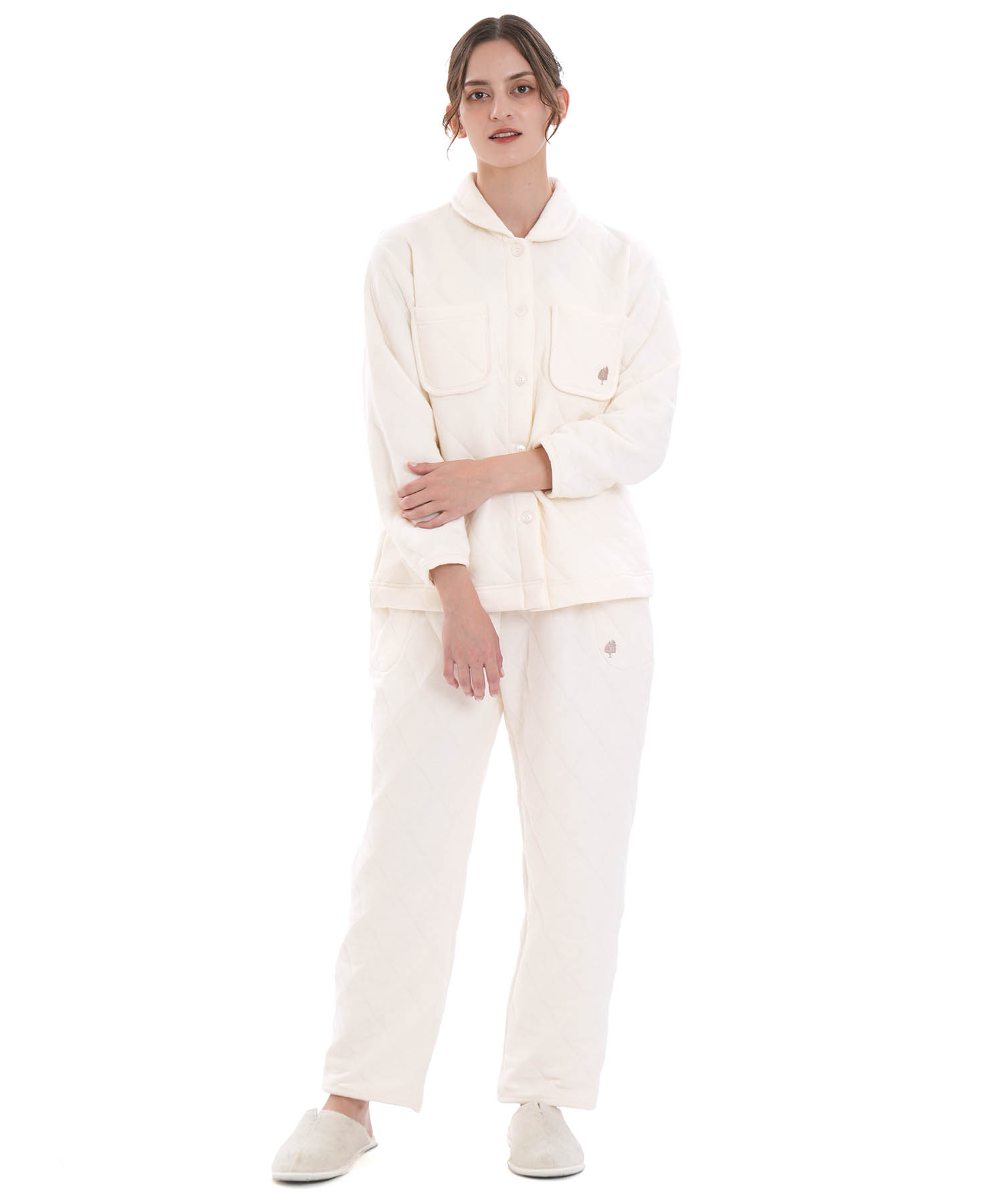 コットン接結(綿入り)厚手キルトボトムス_パジャマ&ルームウェア-ボトムス_アイボリー_6