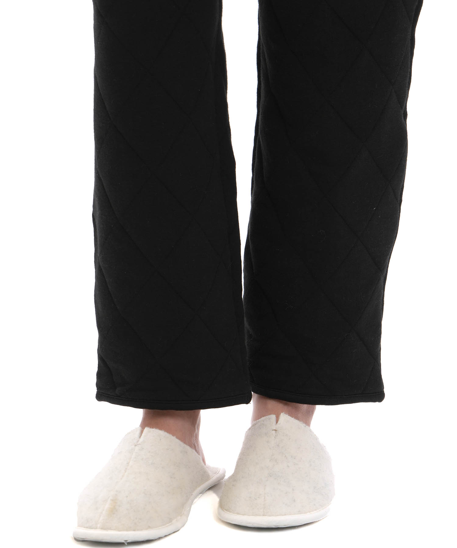 コットン接結(綿入り)厚手キルトボトムス_パジャマ&ルームウェア-ボトムス_ブラック_4