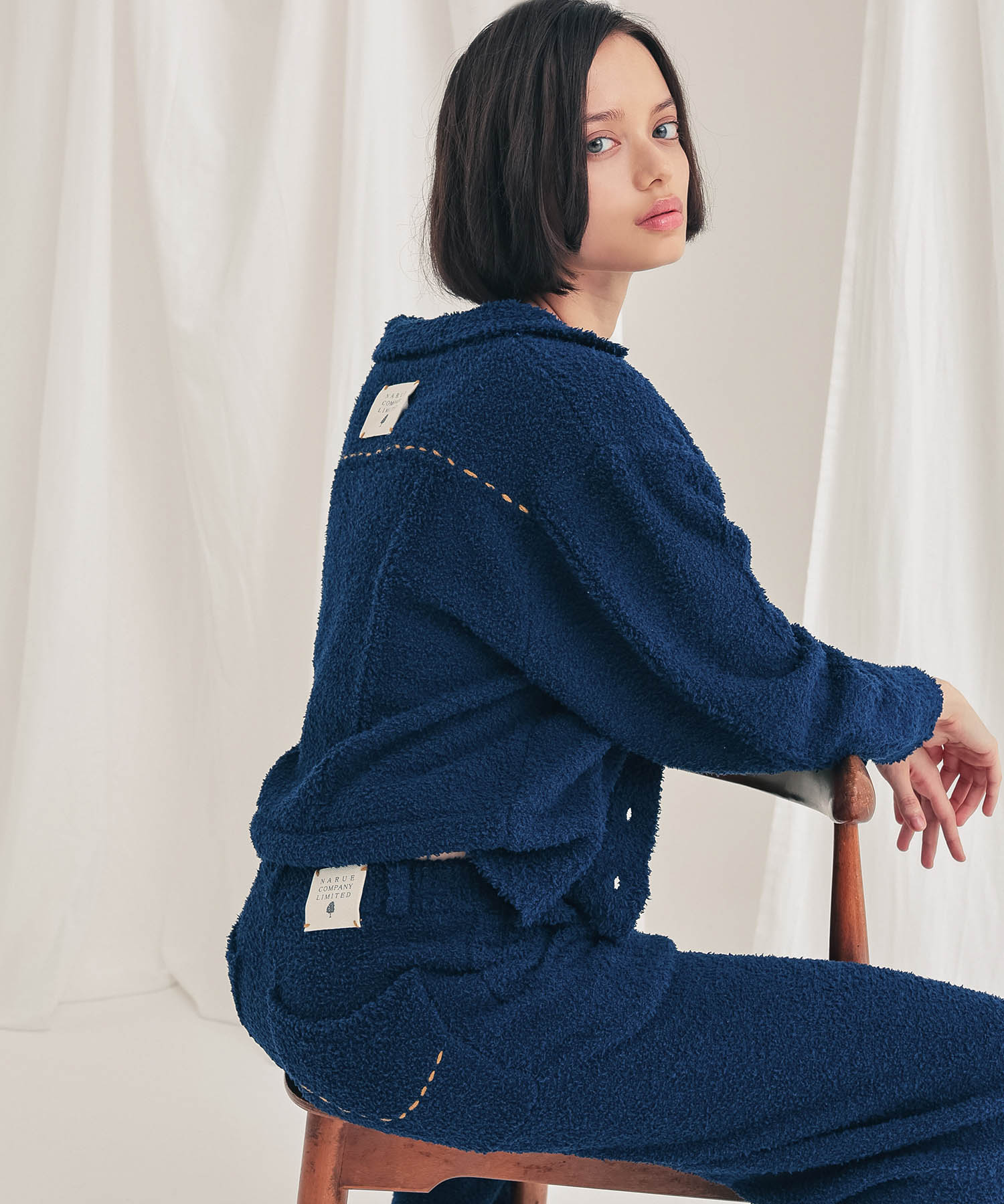 モールニットフラッフィーデニムボトムス_パジャマ&ルームウェア-ボトムス_ブルー_5