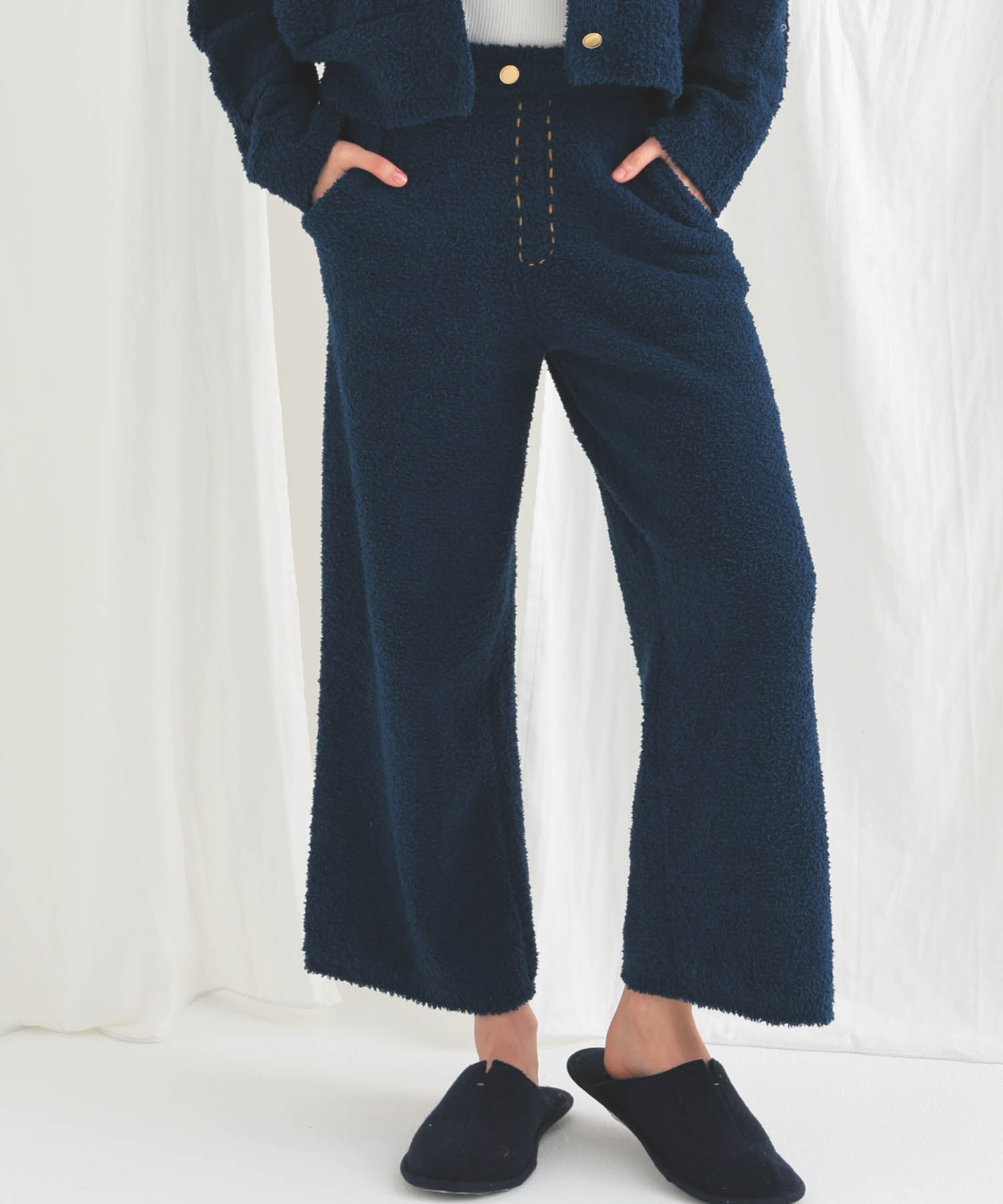 モールニットフラッフィーデニムボトムス_パジャマ&ルームウェア-ボトムス_ブルー_0