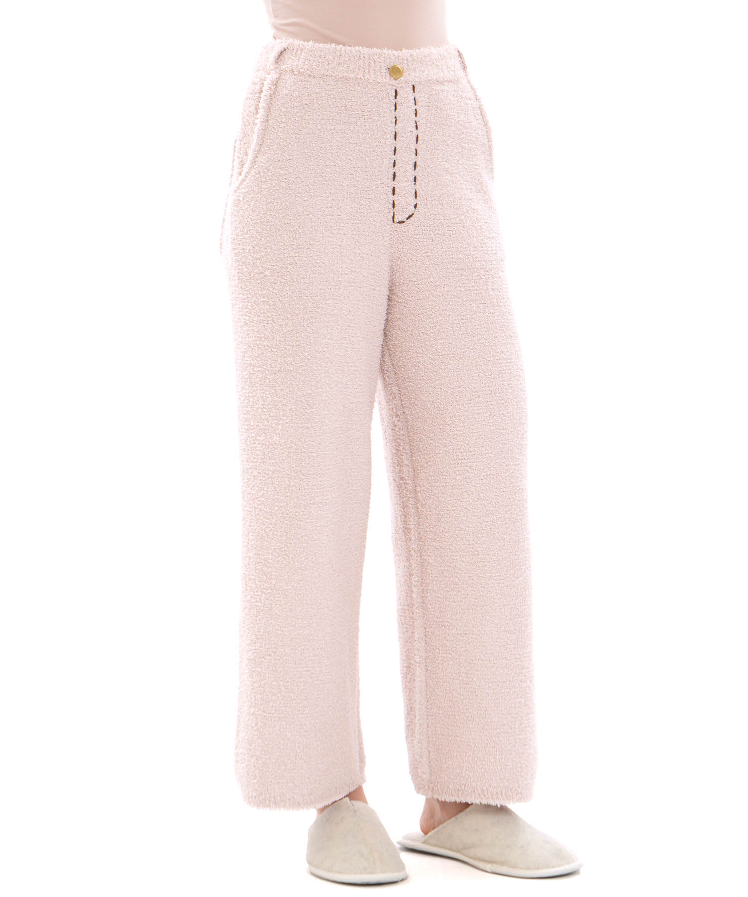 モールニットフラッフィーデニムボトムス_パジャマ&ルームウェア-ボトムス_ベージュ_1