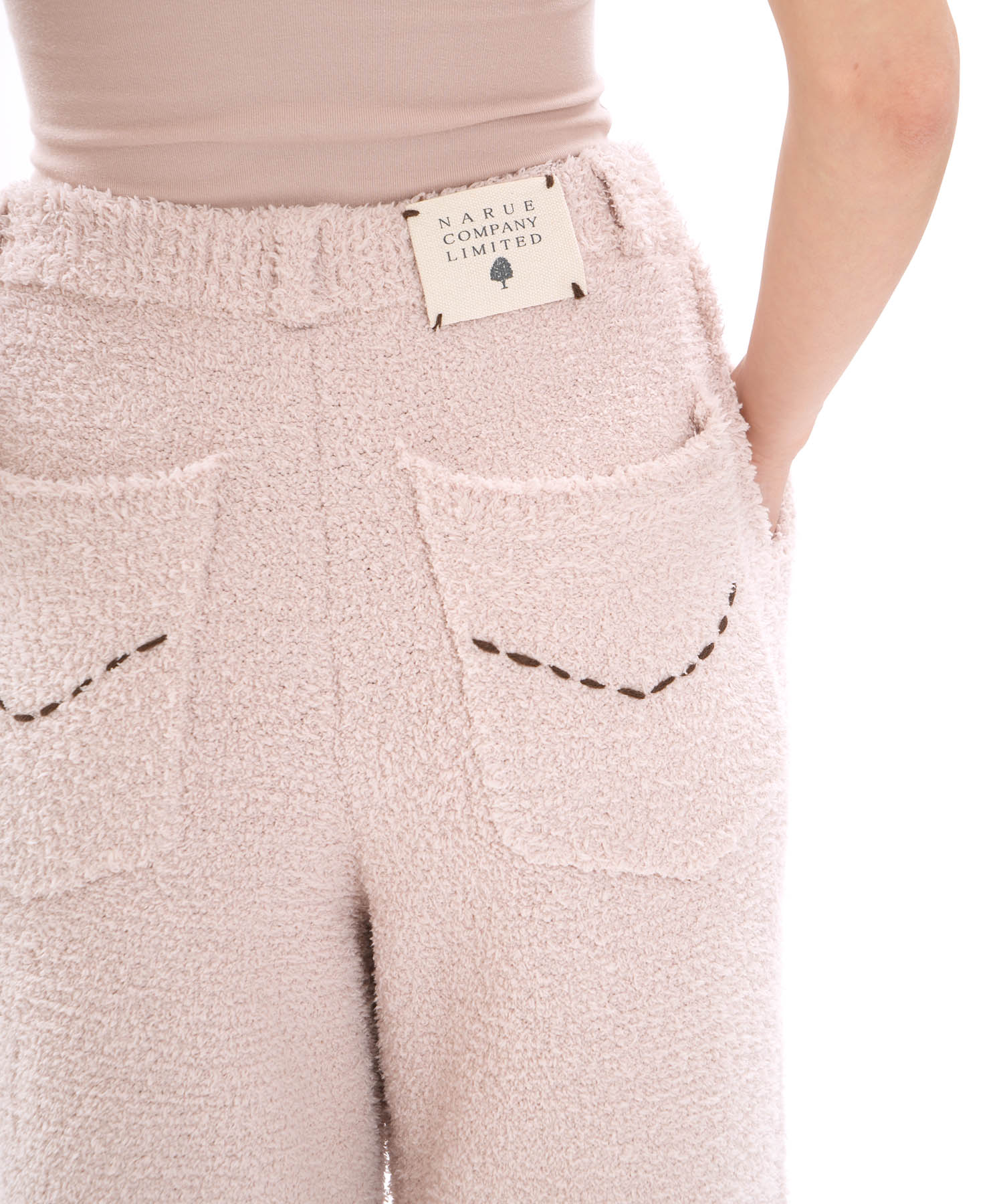 モールニットフラッフィーデニムボトムス_パジャマ&ルームウェア-ボトムス_ベージュ_5