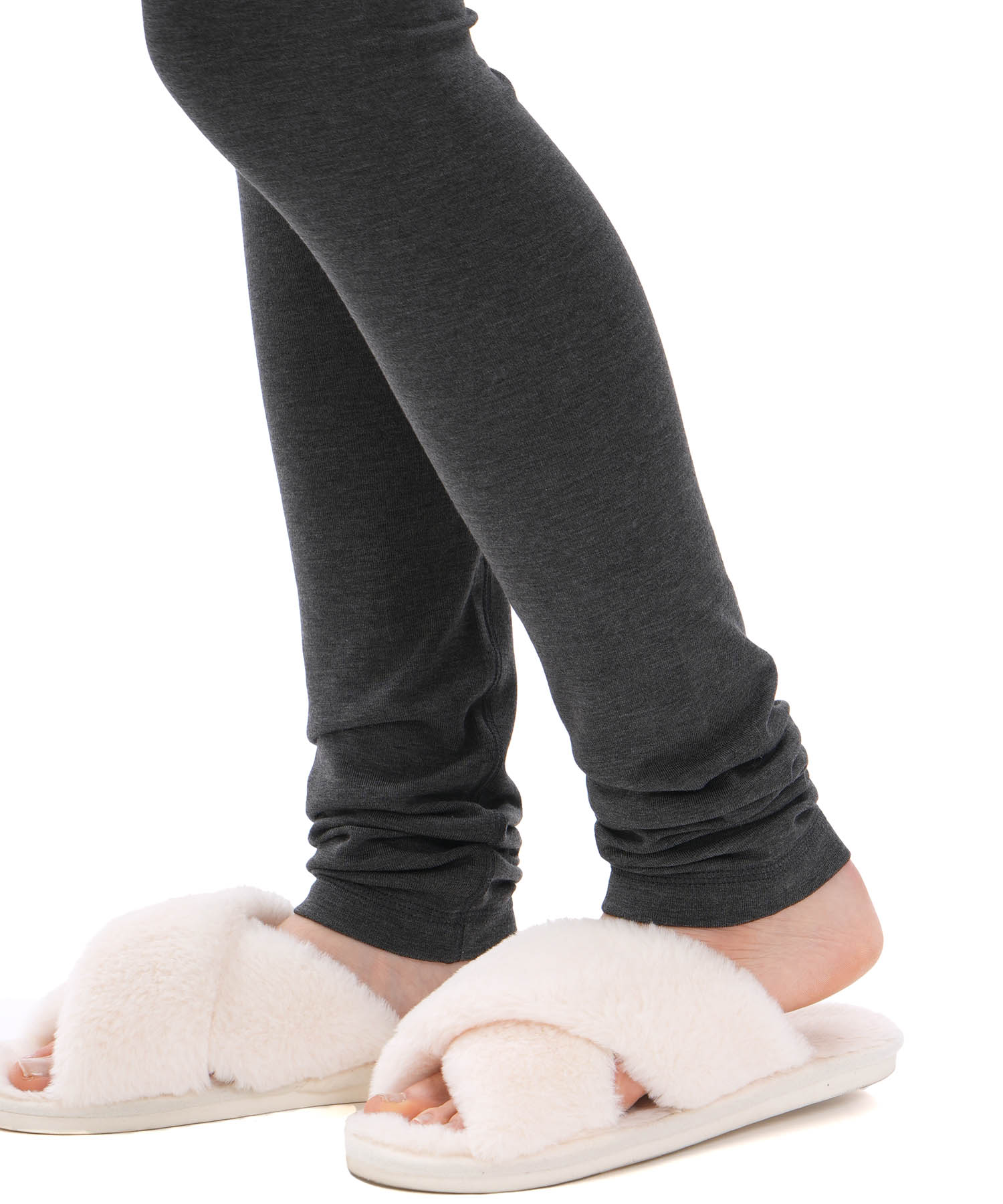 ソフトウォームレギンス12分丈_パジャマ&ルームウェア-ボトムス_チャコールグレー_3