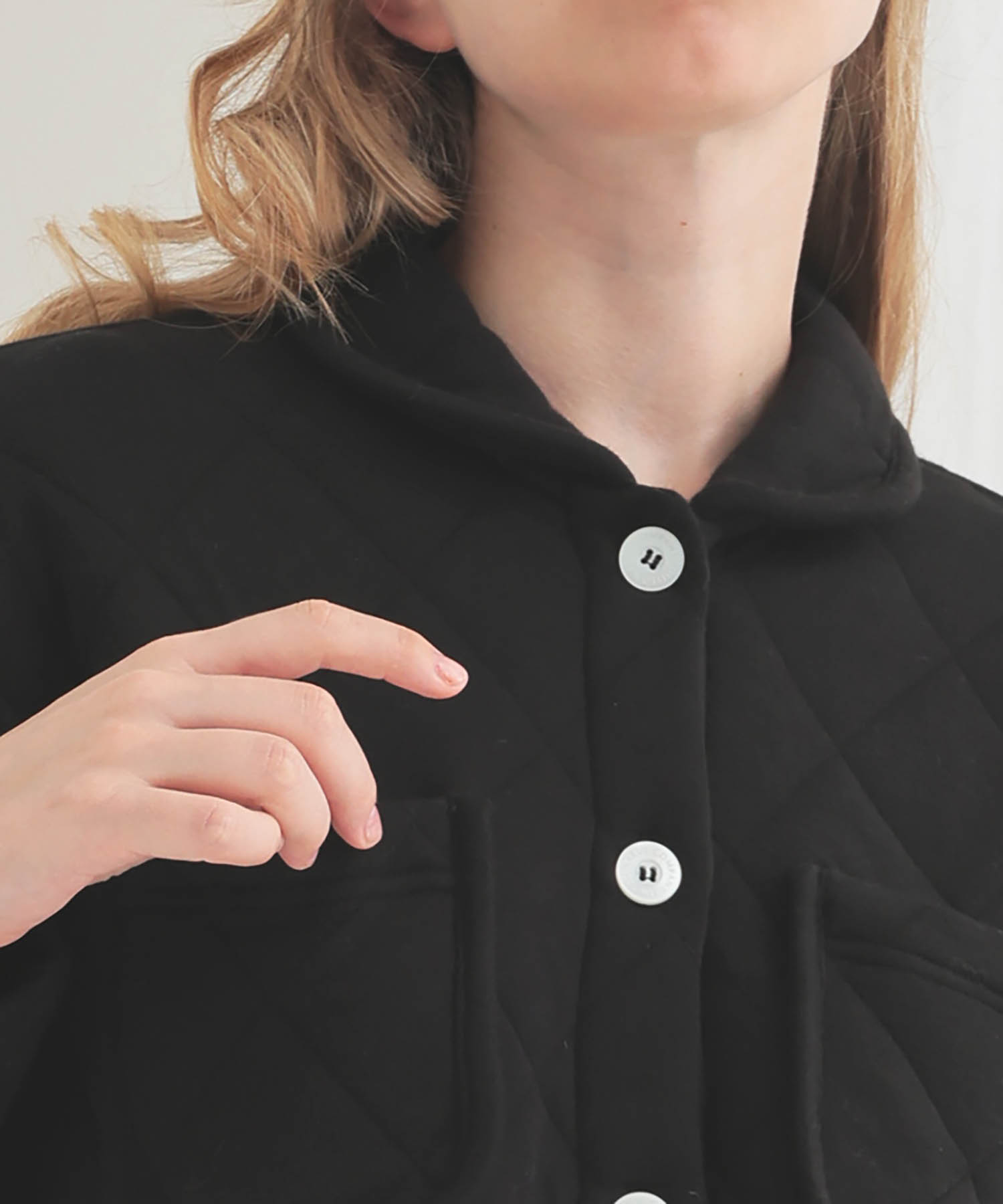 コットン接結(綿入り)厚手キルトトップス_パジャマ&ルームウェア-トップス_ブラック_3