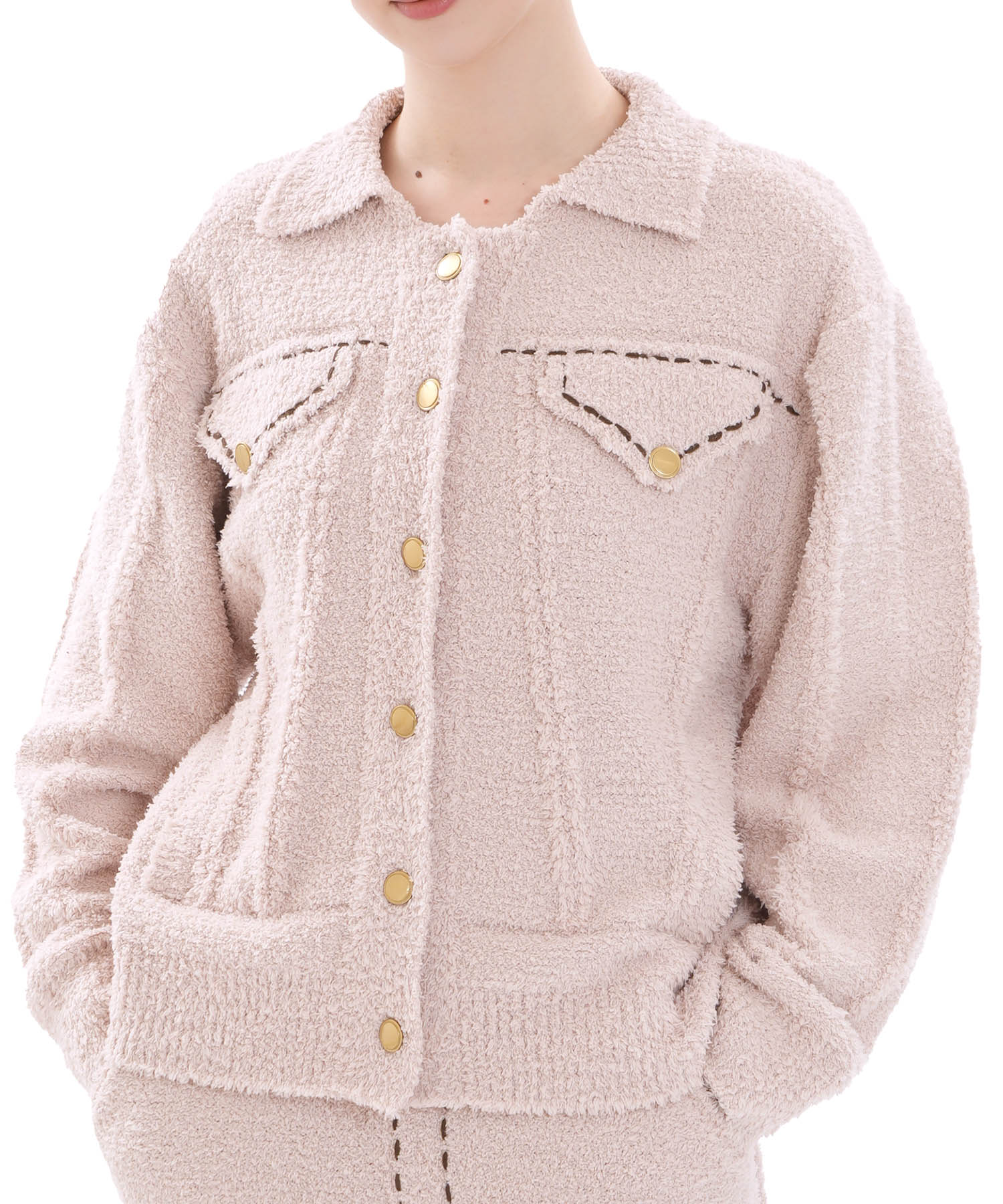 モールニットフラッフィーデニムトップス_パジャマ&ルームウェア-トップス_ベージュ_0