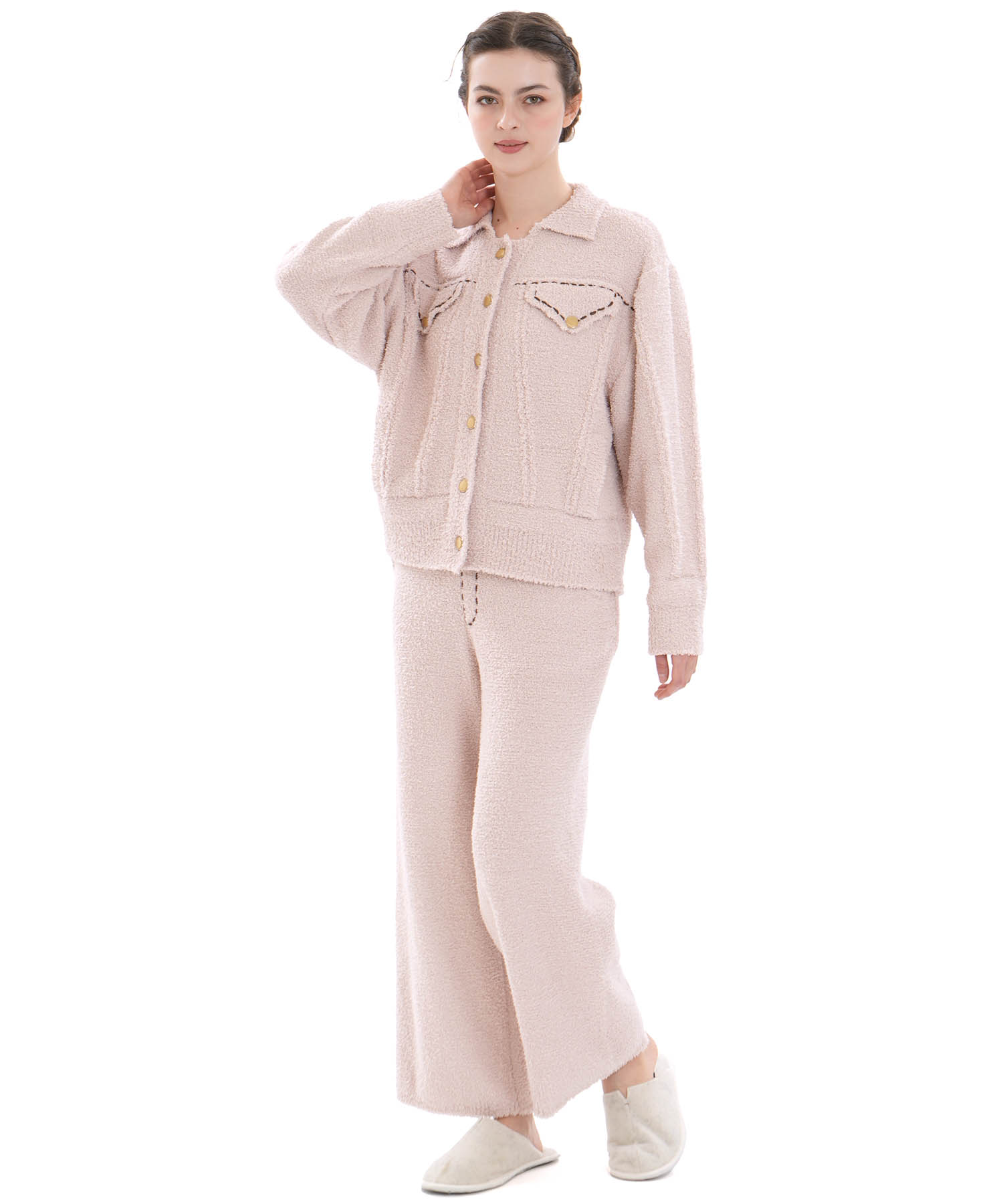 モールニットフラッフィーデニムトップス_パジャマ&ルームウェア-トップス_ベージュ_2