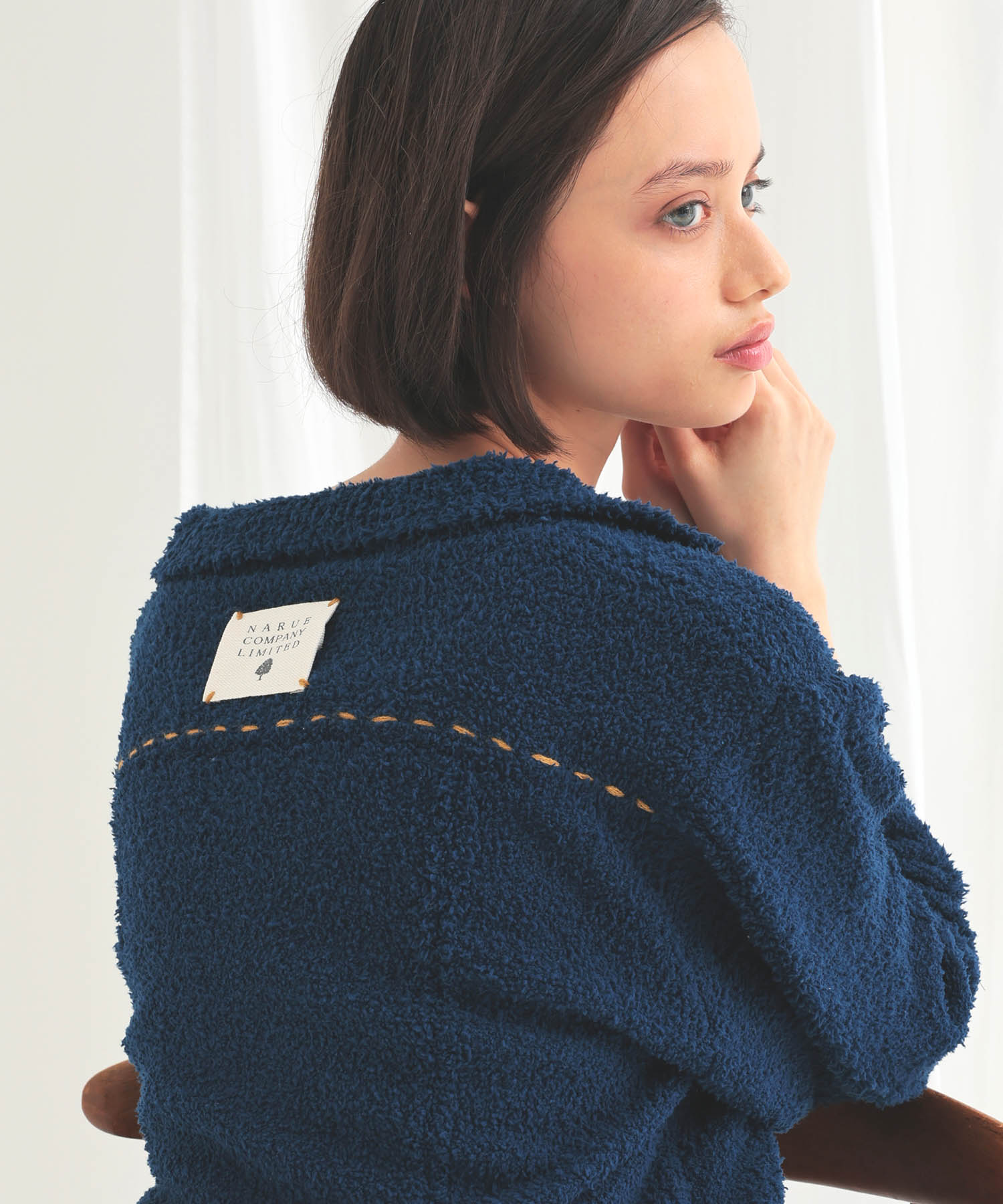 モールニットフラッフィーデニムトップス_パジャマ&ルームウェア-トップス_ブルー_5