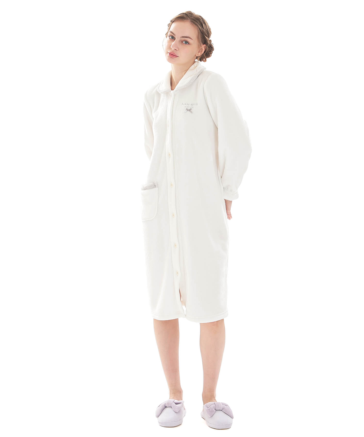 スノーパウダームジワンピース_パジャマ&ルームウェア-ワンピース・ネグリジェ_ホワイト_1