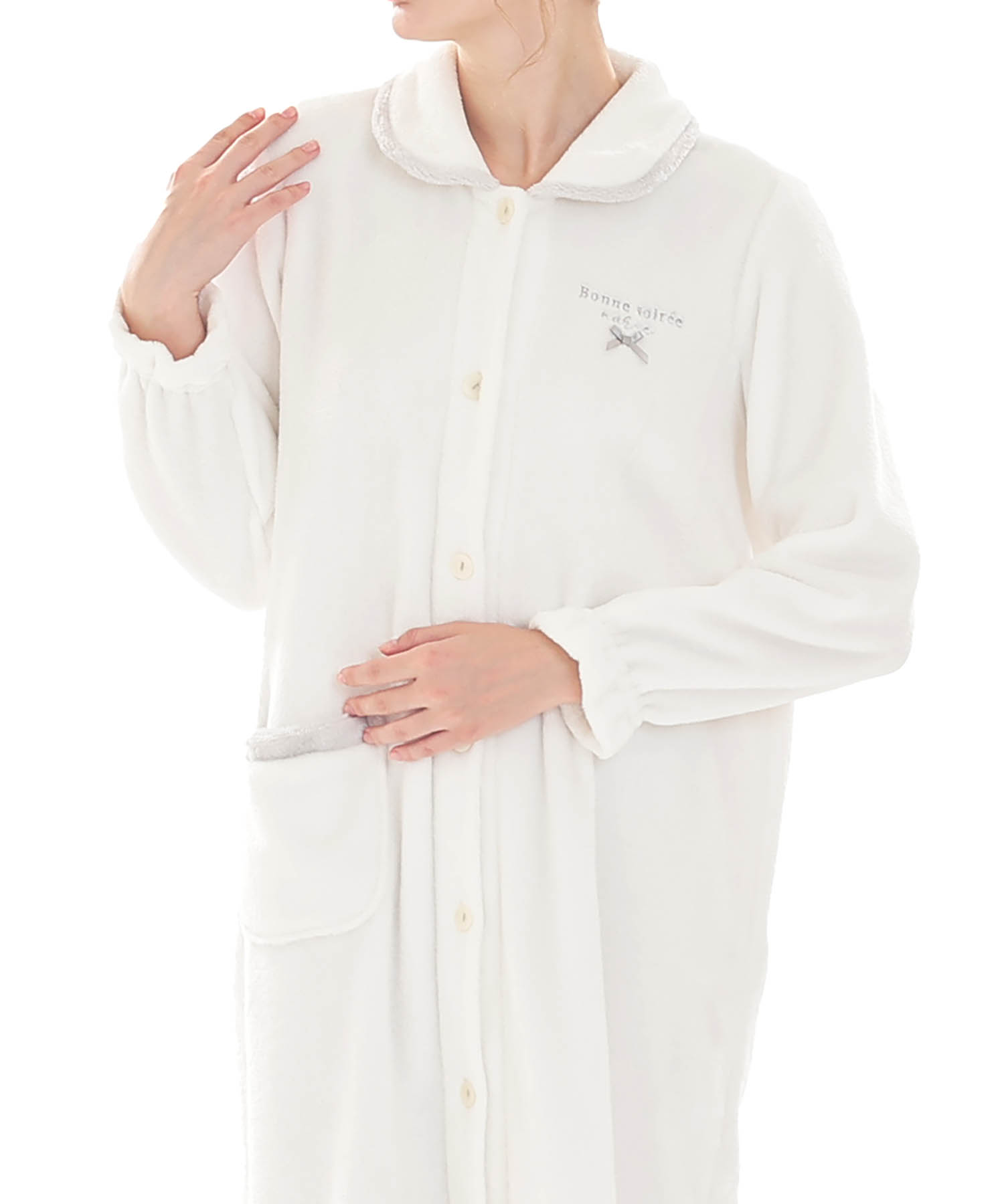 スノーパウダームジワンピース_パジャマ&ルームウェア-ワンピース・ネグリジェ_ホワイト_0