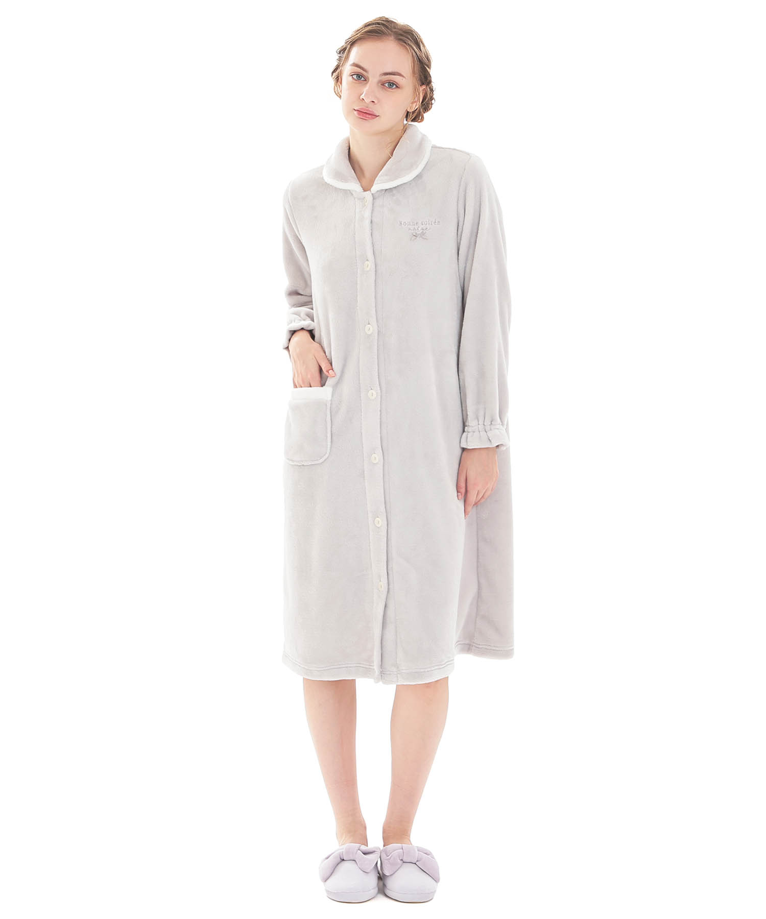 スノーパウダームジワンピース_パジャマ&ルームウェア-ワンピース・ネグリジェ_グレー_2