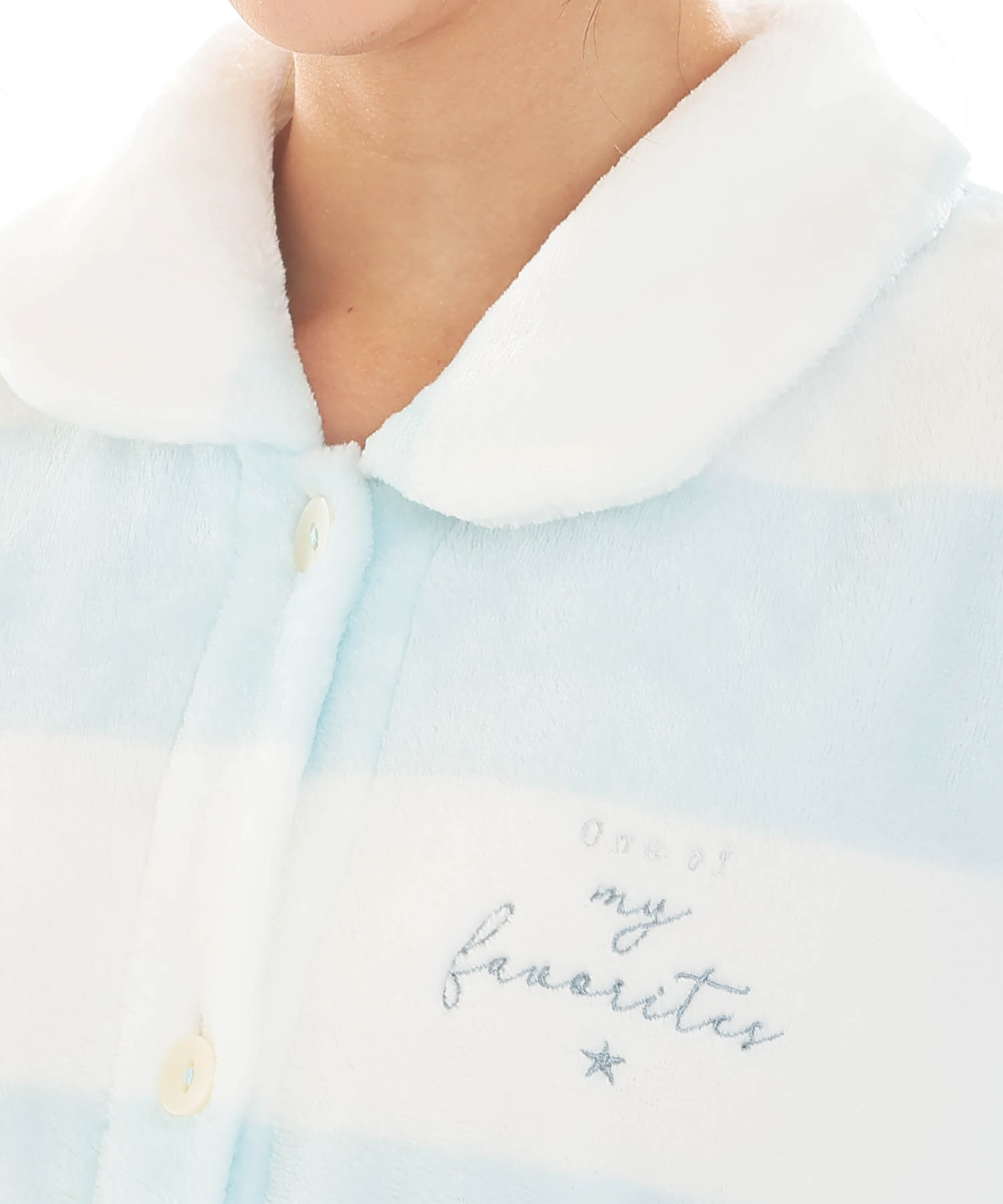 スノーパウダーボーダーワンピース_パジャマ&ルームウェア-ワンピース・ネグリジェ_ブルー_3