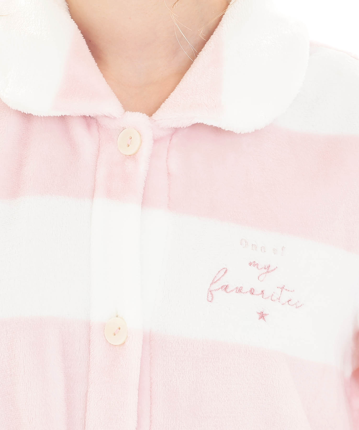 スノーパウダーボーダーワンピース_パジャマ&ルームウェア-ワンピース・ネグリジェ_ピンク_3