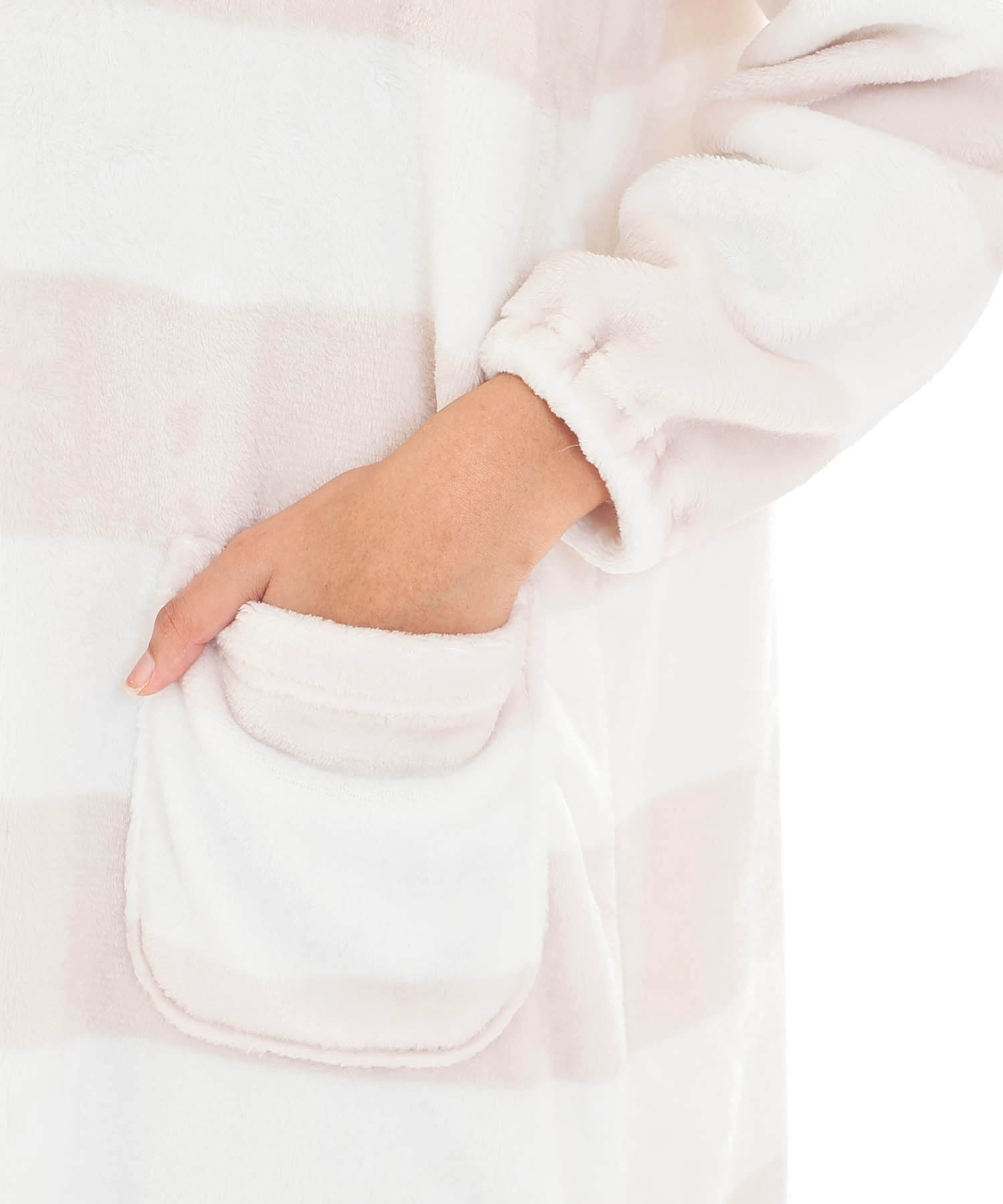 スノーパウダーボーダーワンピース_パジャマ&ルームウェア-ワンピース・ネグリジェ_ベージュ_4