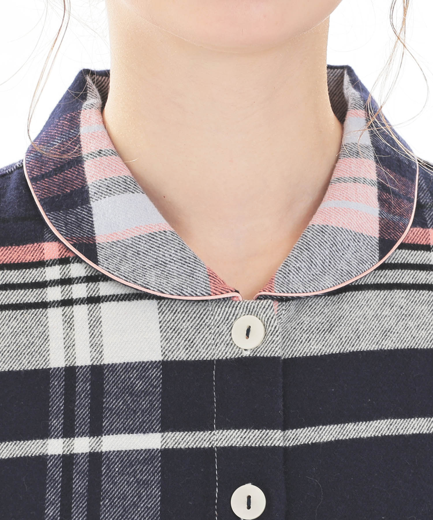 ビエラチェックワンピース_パジャマ&ルームウェア-セットアップ_ネイビー_3