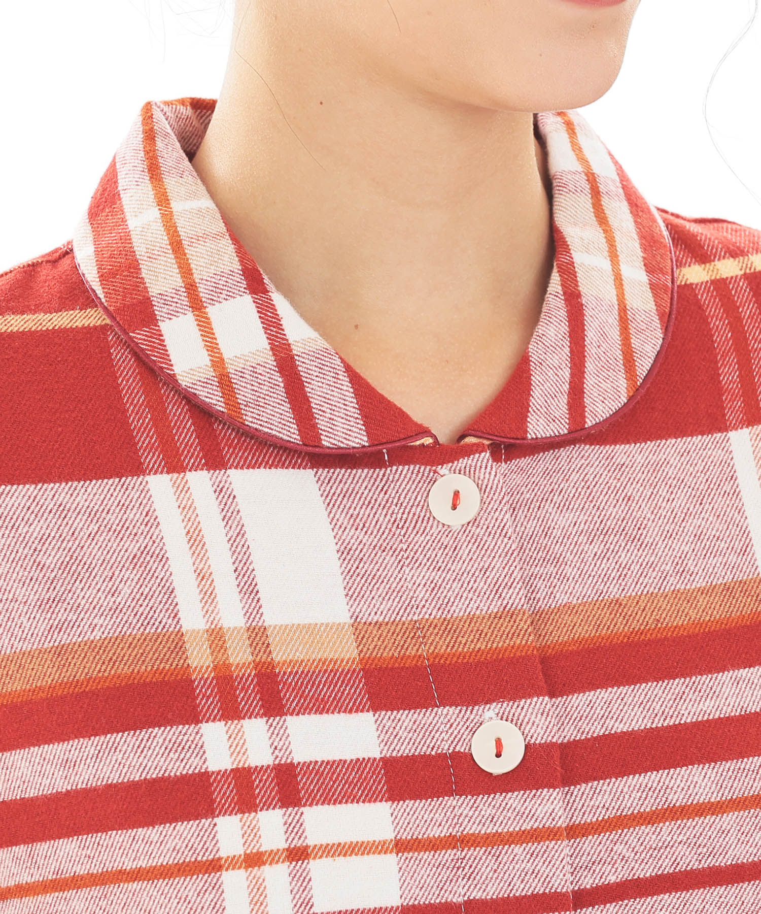 ビエラチェックワンピース_パジャマ&ルームウェア-セットアップ_レッド_3