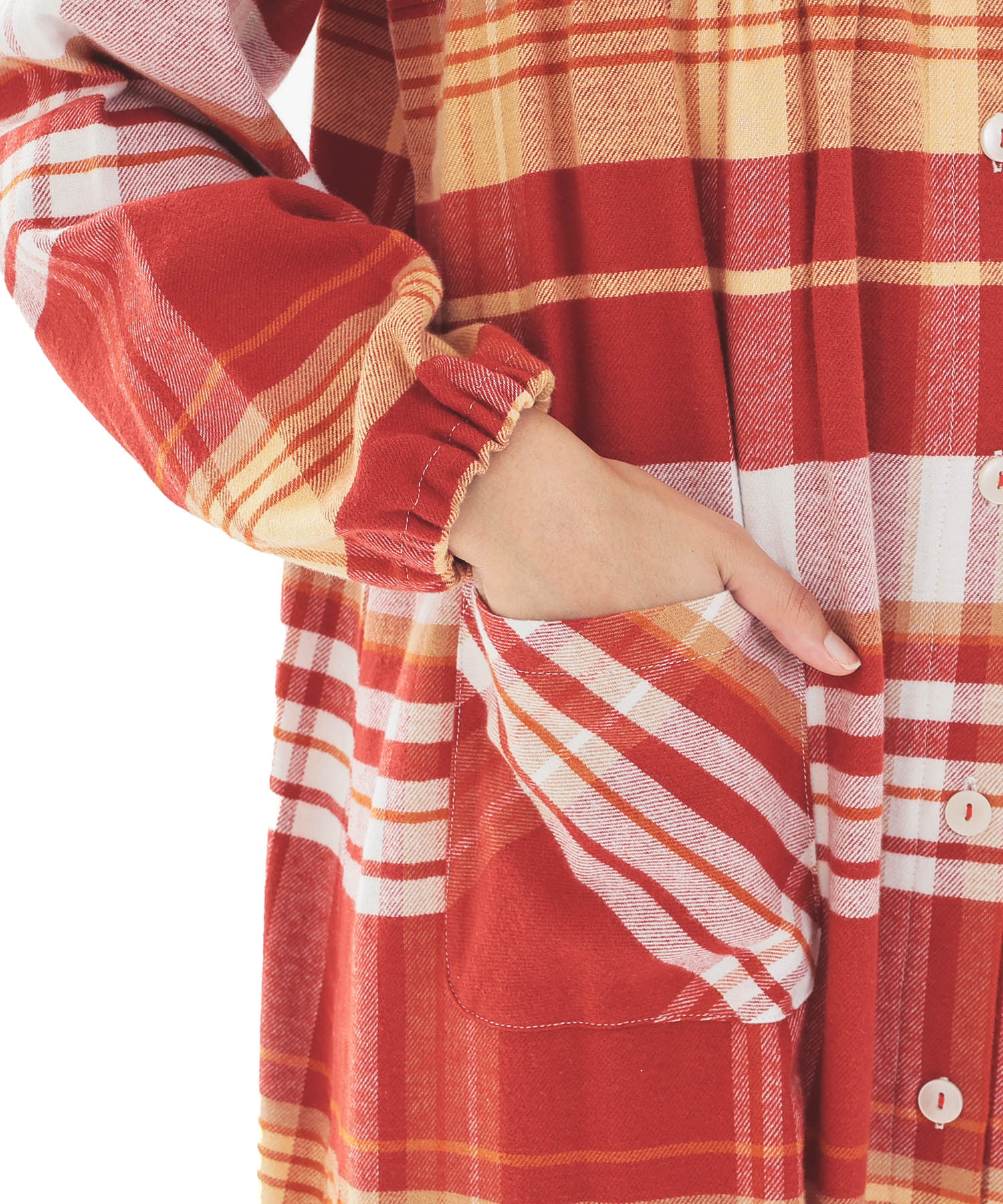 ビエラチェックワンピース_パジャマ&ルームウェア-セットアップ_レッド_4