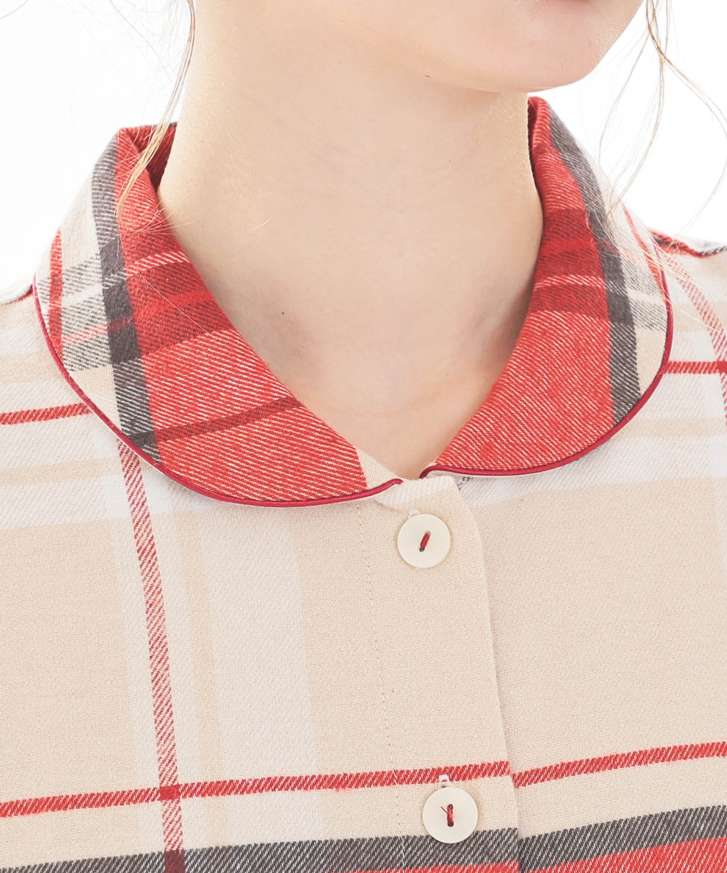 ビエラチェックワンピース_パジャマ&ルームウェア-セットアップ_ベージュ_3