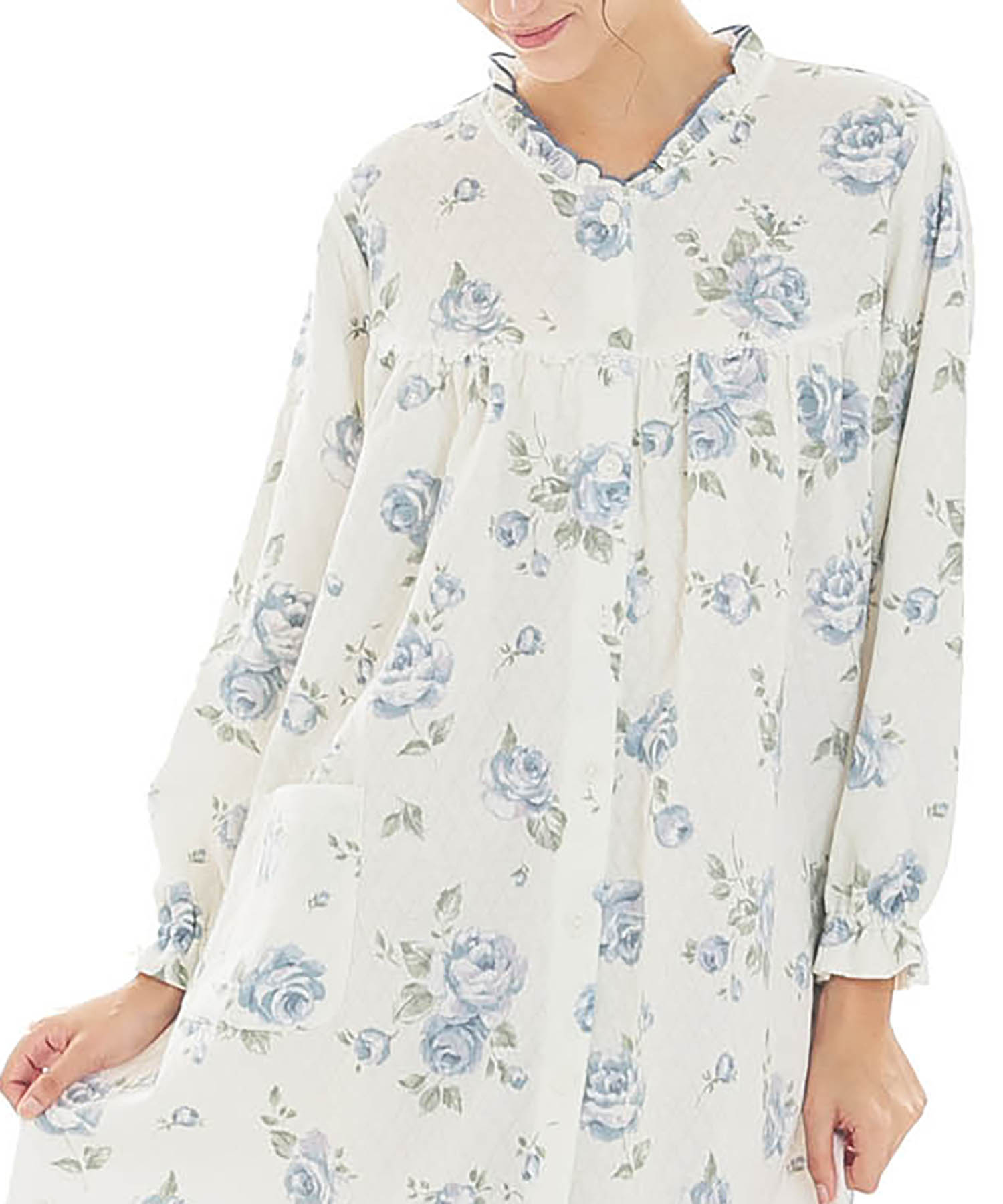 接結（綿入り）ローズワンピース