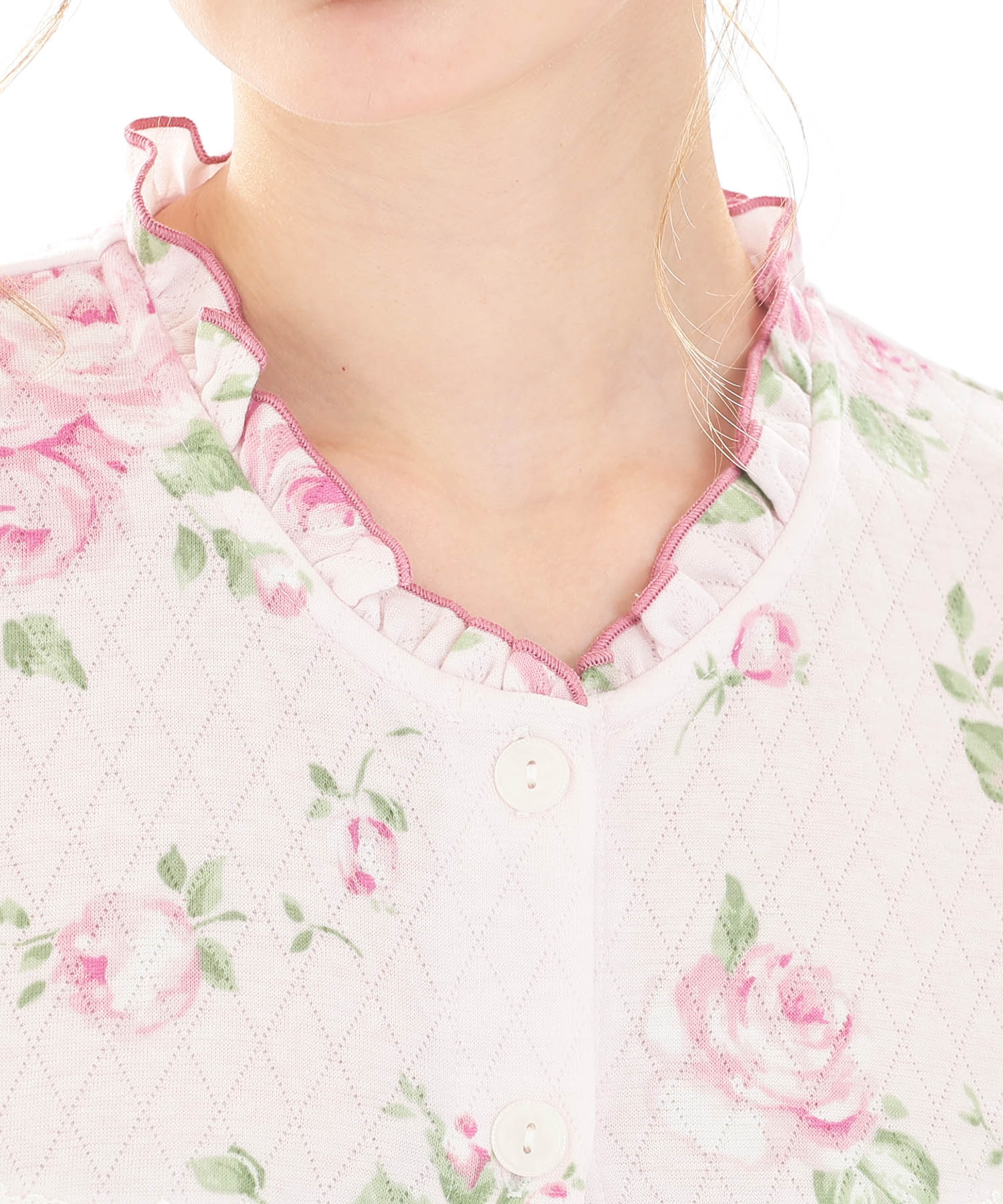 接結（綿入り）ローズワンピース_パジャマ&ルームウェア-ワンピース・ネグリジェ_ピンク_3