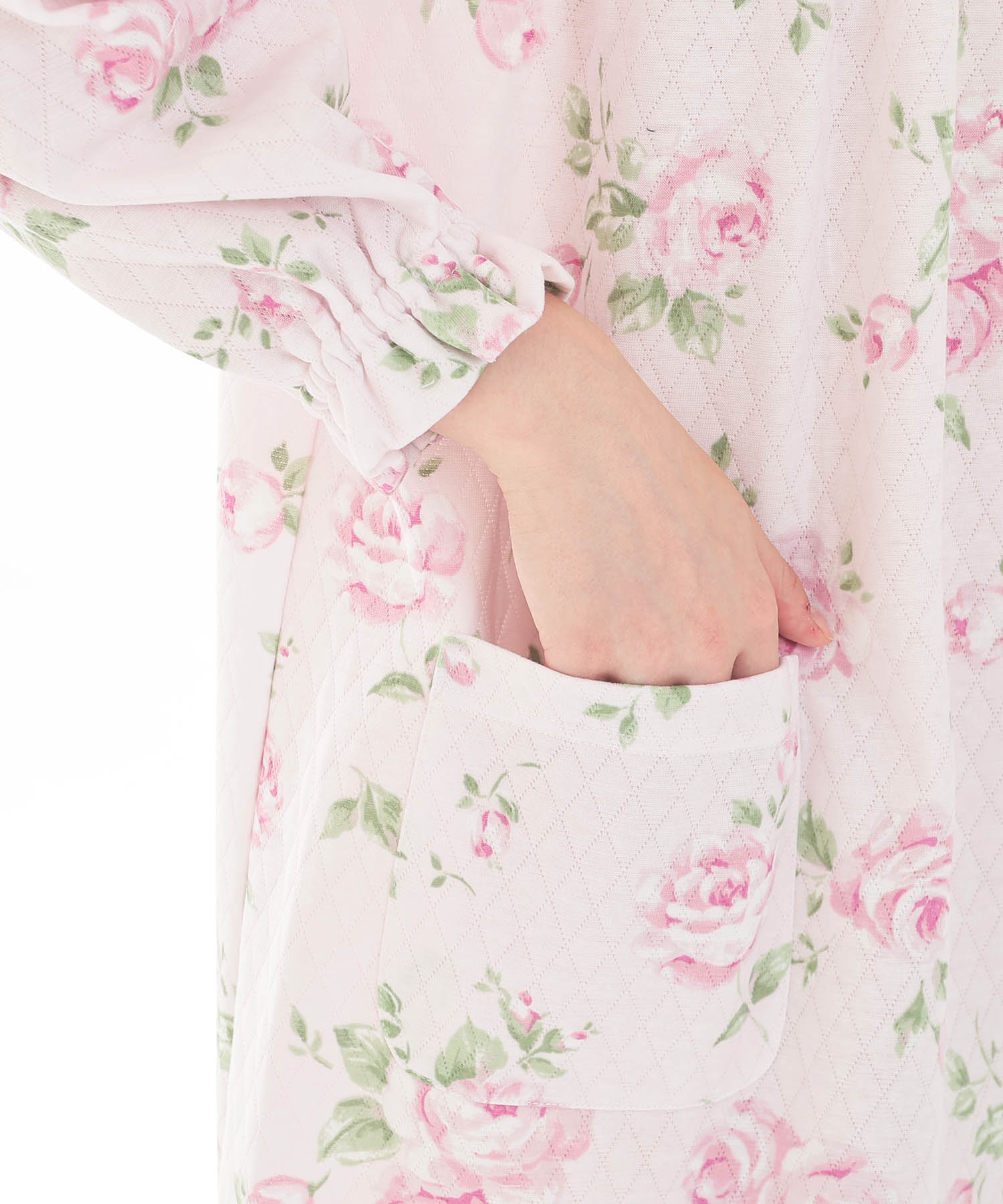 接結（綿入り）ローズワンピース_パジャマ&ルームウェア-ワンピース・ネグリジェ_ピンク_5