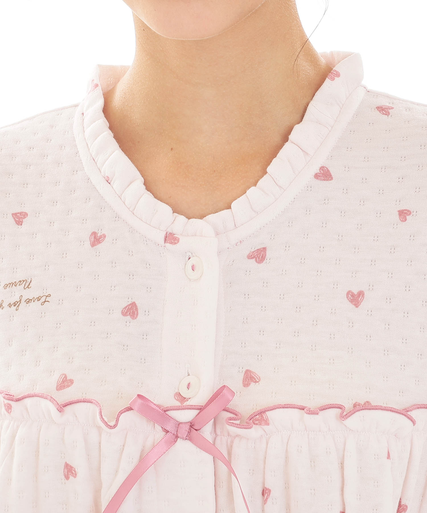 接結（綿入り）ハートワンピース_パジャマ&ルームウェア-ワンピース・ネグリジェ_ピンク_3