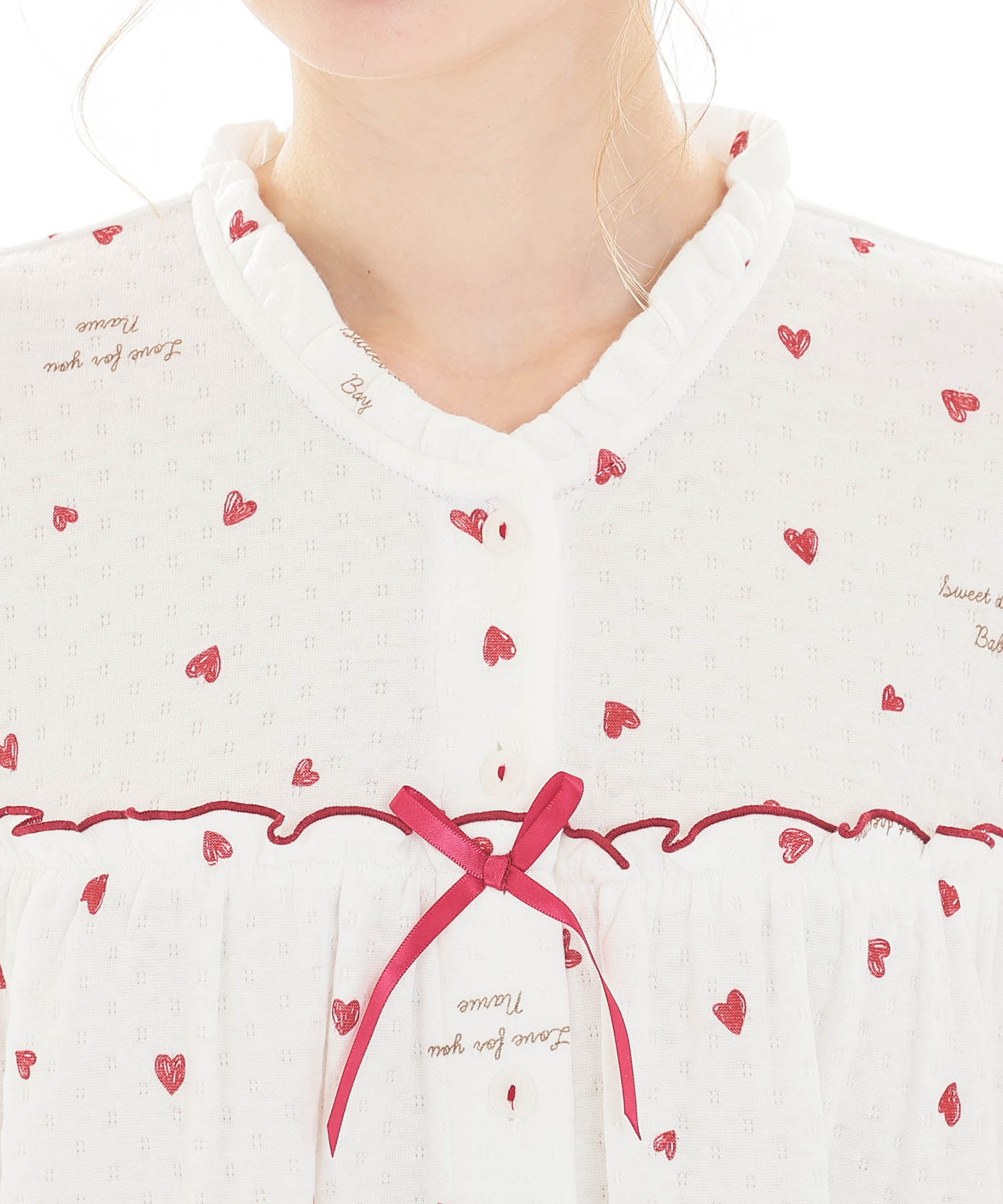 接結（綿入り）ハートワンピース_パジャマ&ルームウェア-ワンピース・ネグリジェ_ホワイト_3