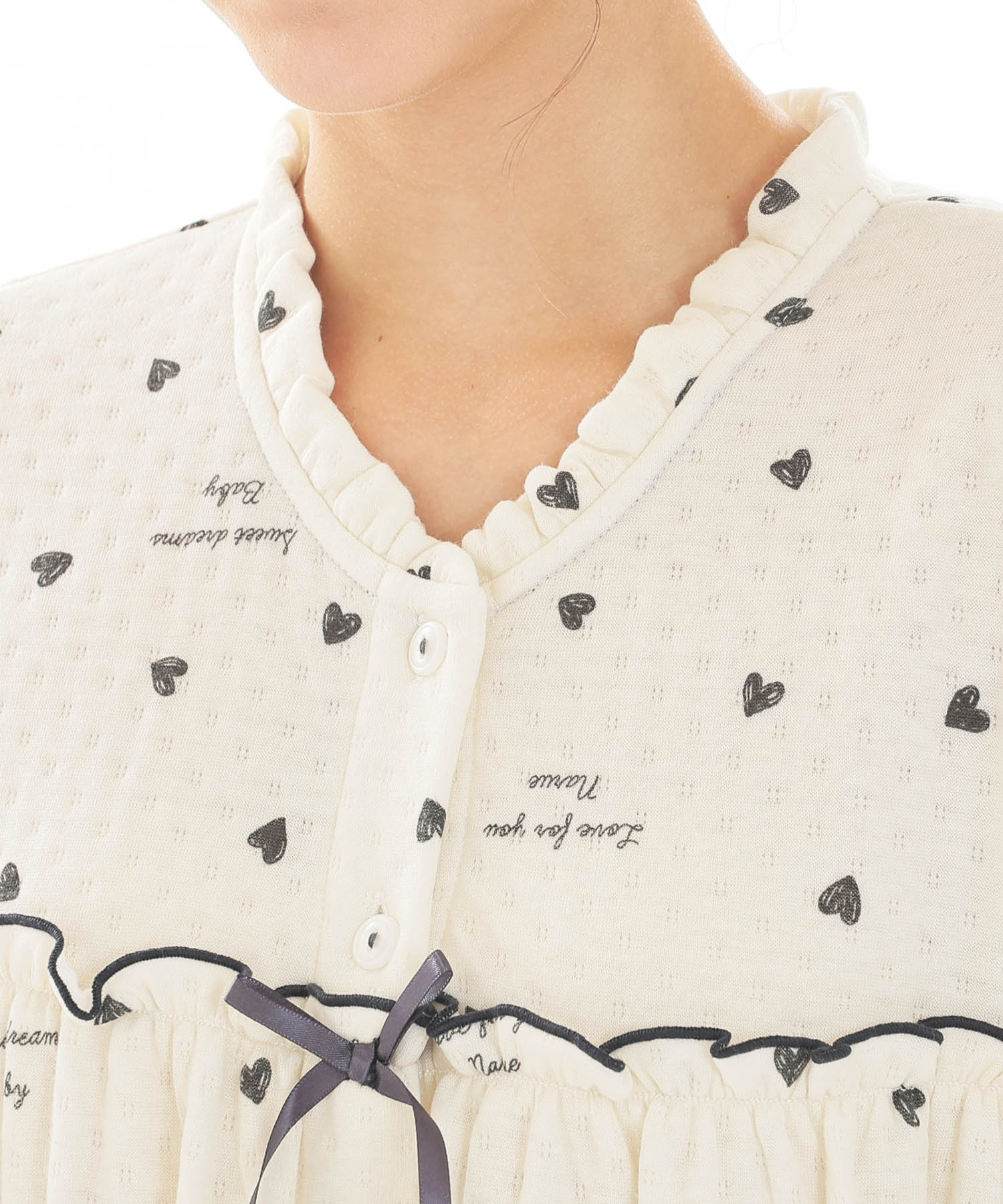 接結（綿入り）ハートワンピース_パジャマ&ルームウェア-ワンピース・ネグリジェ_ベージュ_3