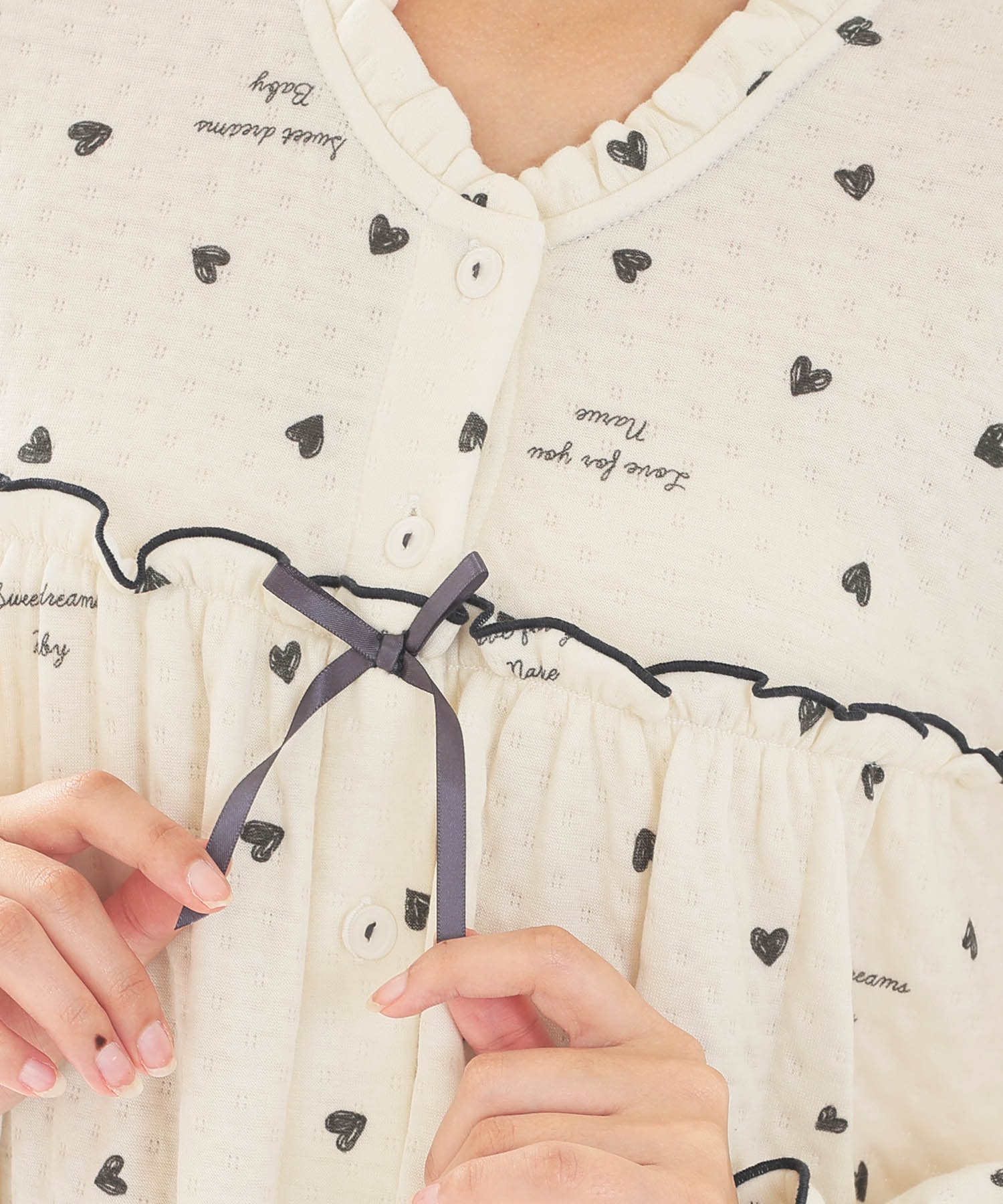 接結（綿入り）ハートワンピース_パジャマ&ルームウェア-ワンピース・ネグリジェ_ベージュ_4