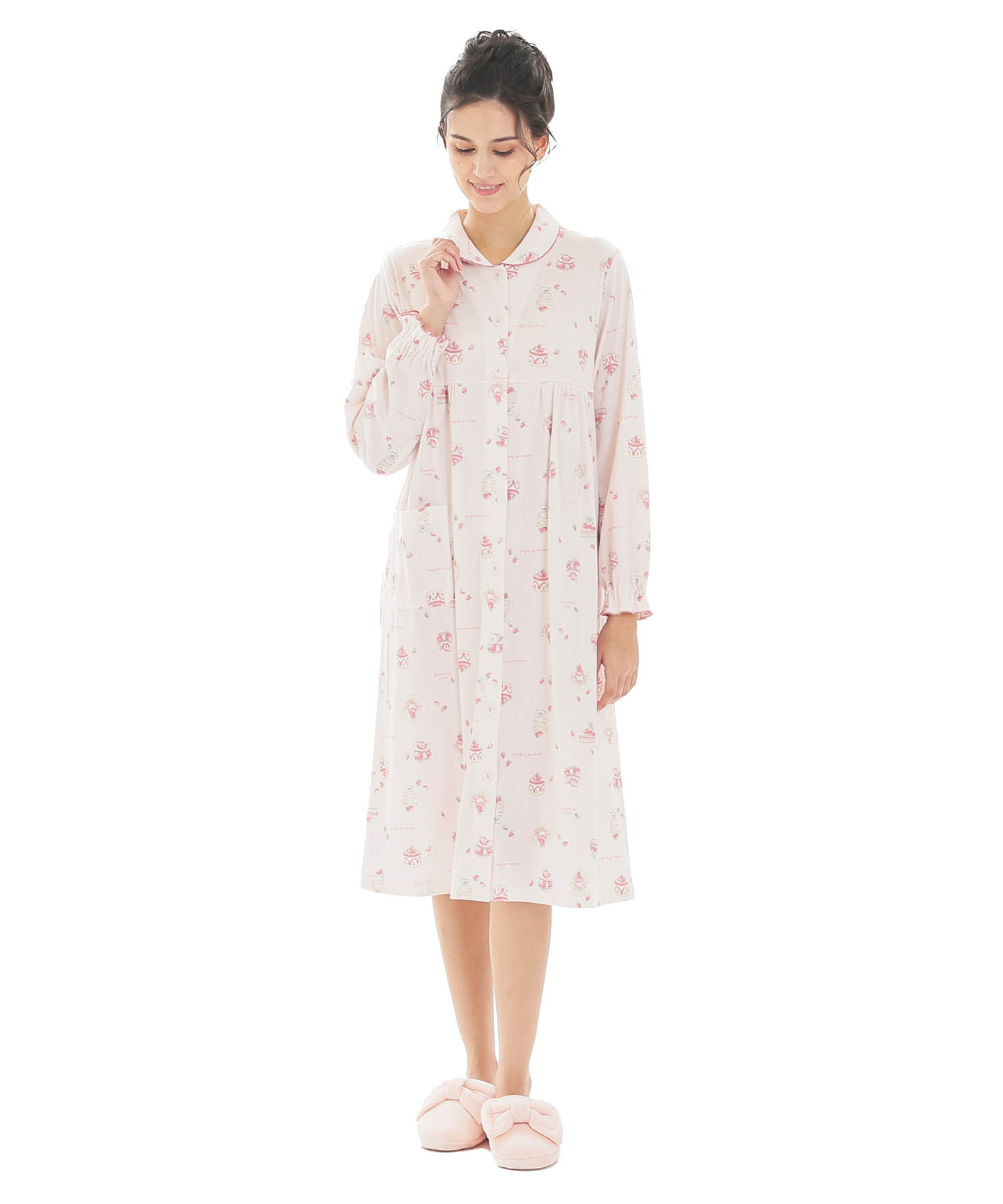 スムーススイーツワンピース_パジャマ&ルームウェア-ワンピース・ネグリジェ_ピンク_1