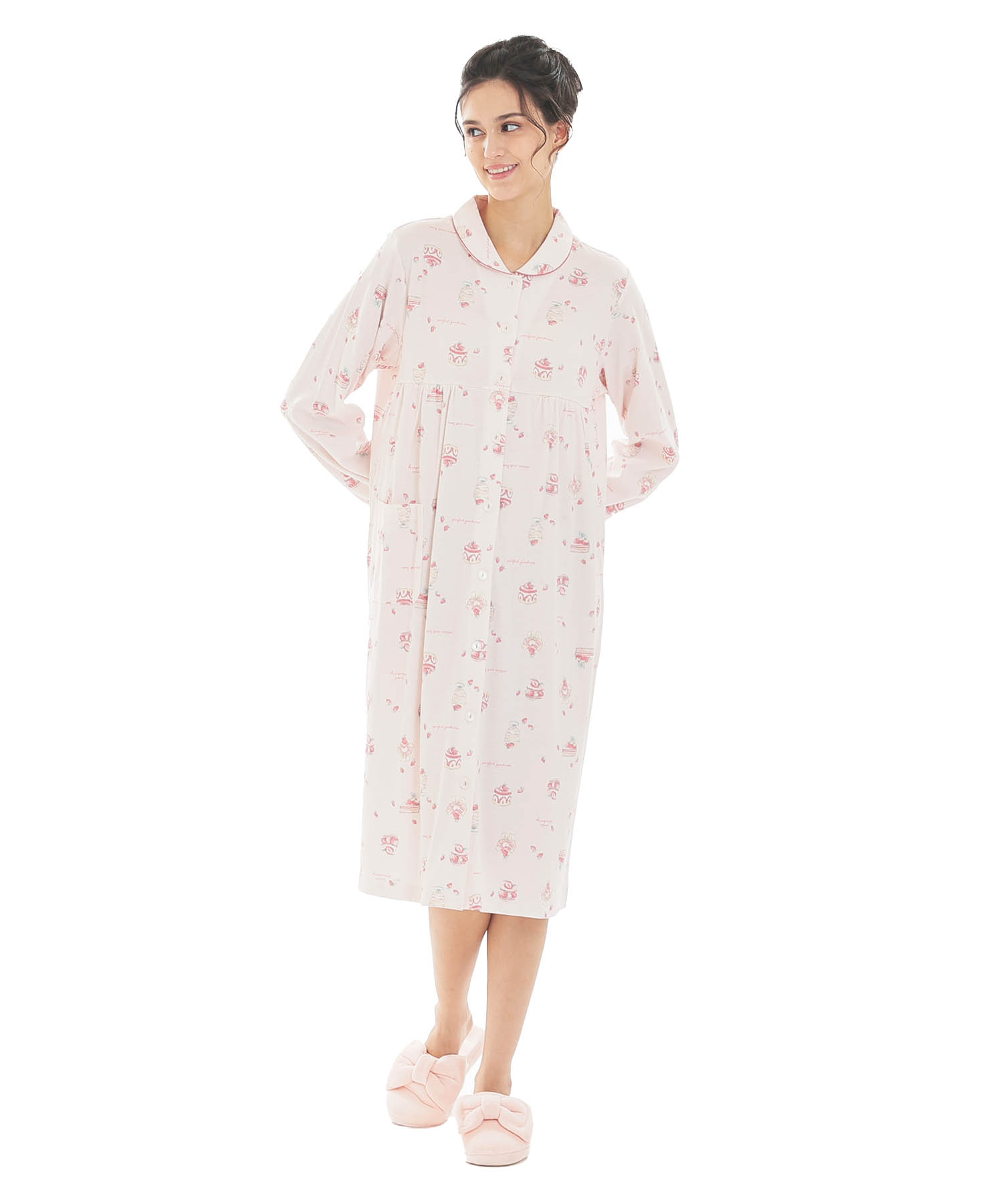 スムーススイーツワンピース_パジャマ&ルームウェア-ワンピース・ネグリジェ_ピンク_2