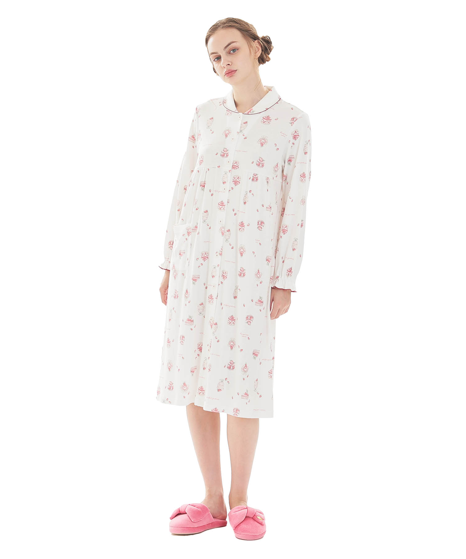 スムーススイーツワンピース_パジャマ&ルームウェア-ワンピース・ネグリジェ_ホワイト_1