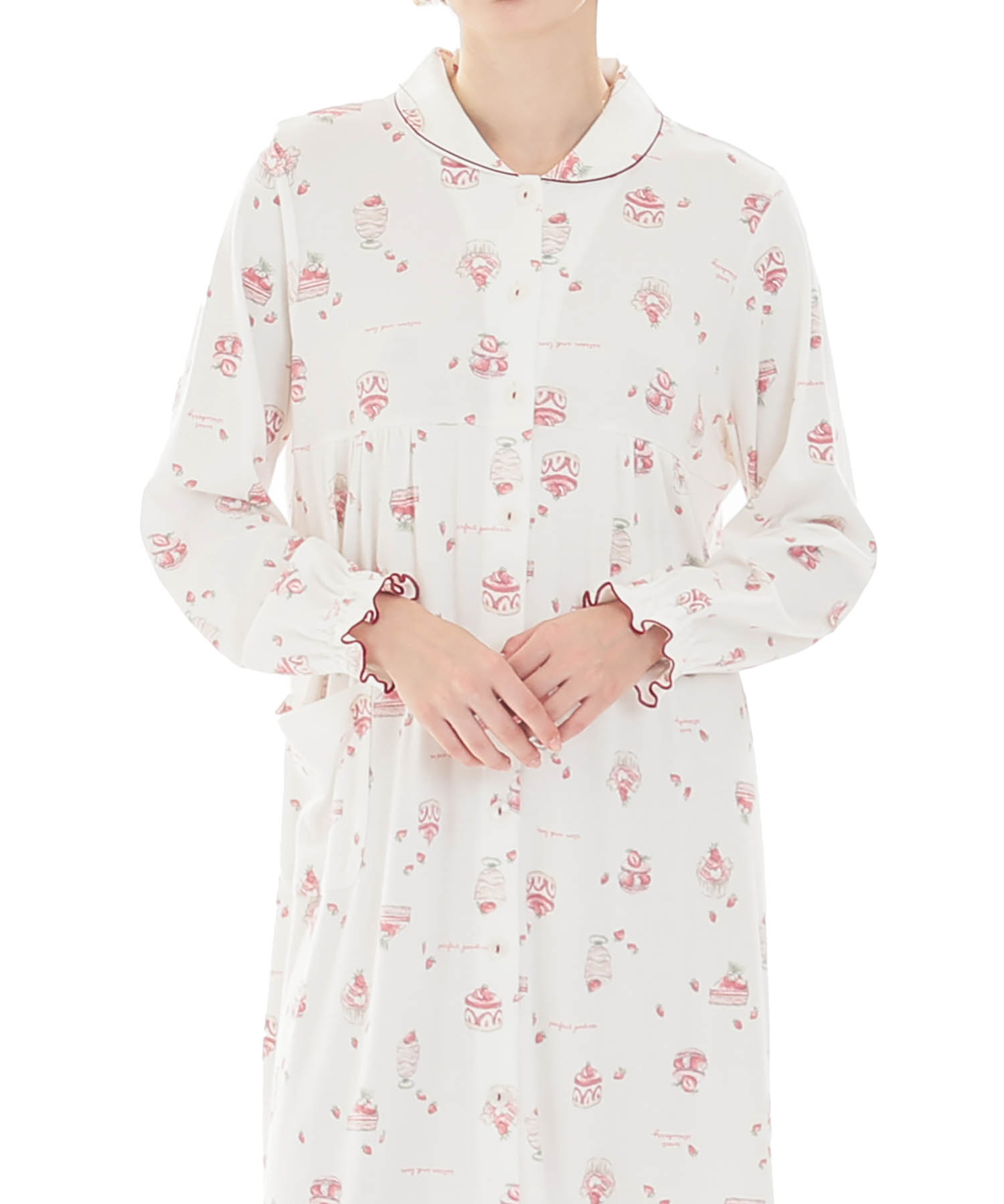 スムーススイーツワンピース_パジャマ&ルームウェア-ワンピース・ネグリジェ_ホワイト_0